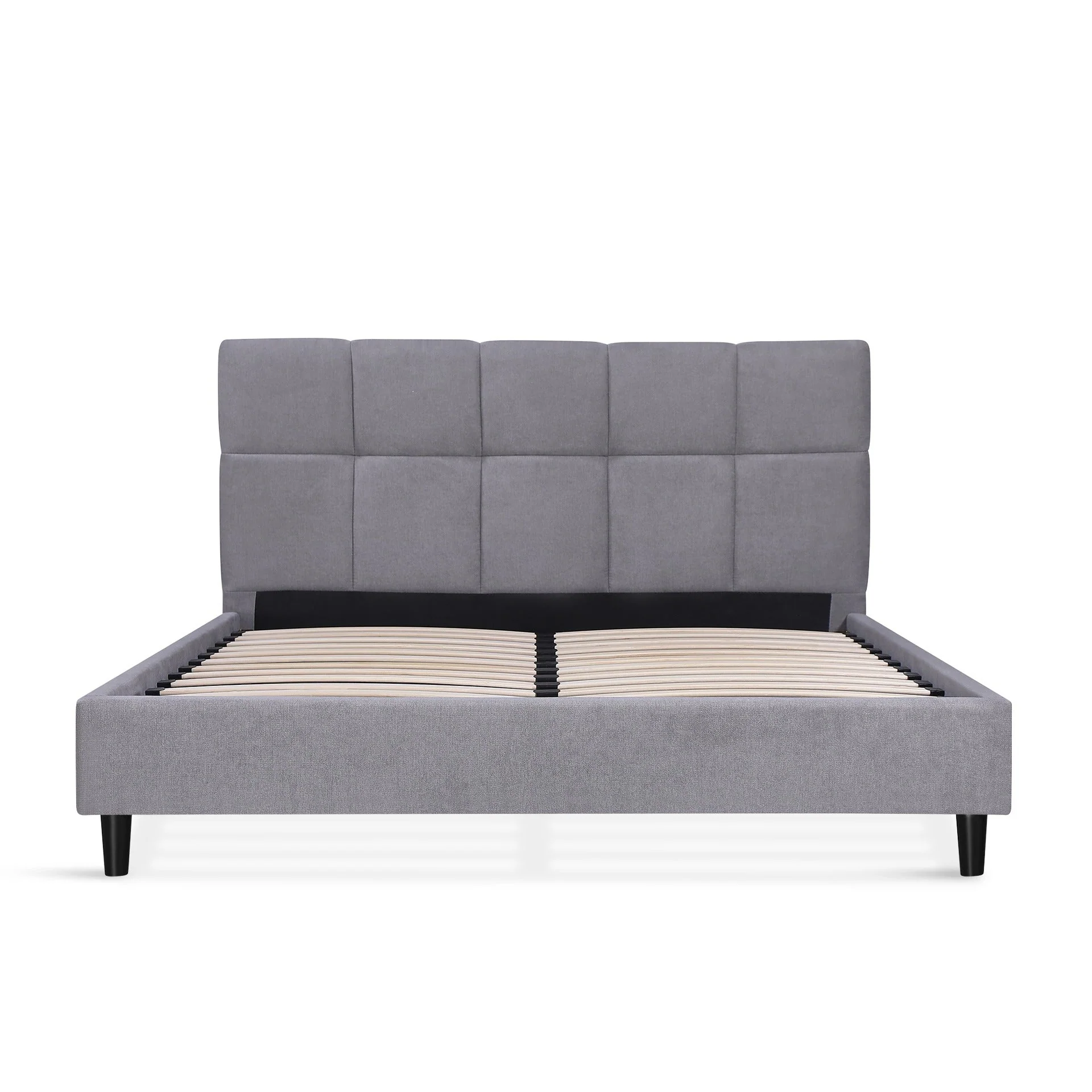 Nora Double Bed Frame - Light Grey - Image 9