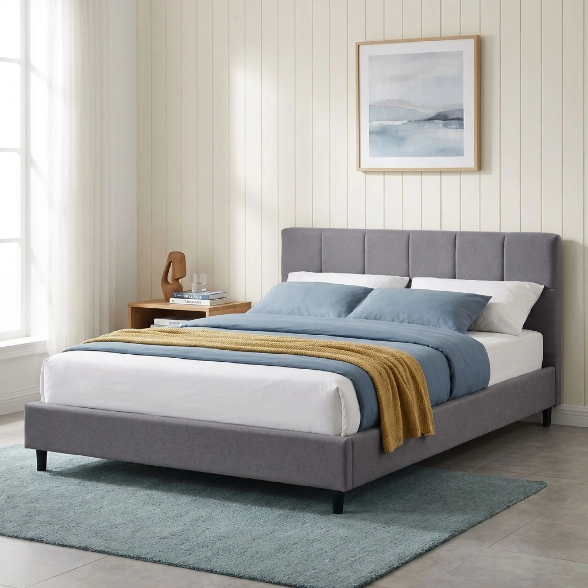 Nora Queen Bed Frame - Light Grey