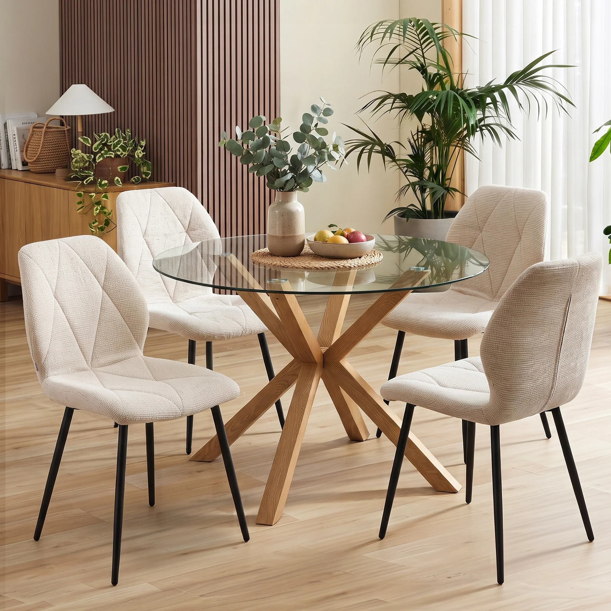 Nori Fabric Dining Chair - Set Of 4 - Beige