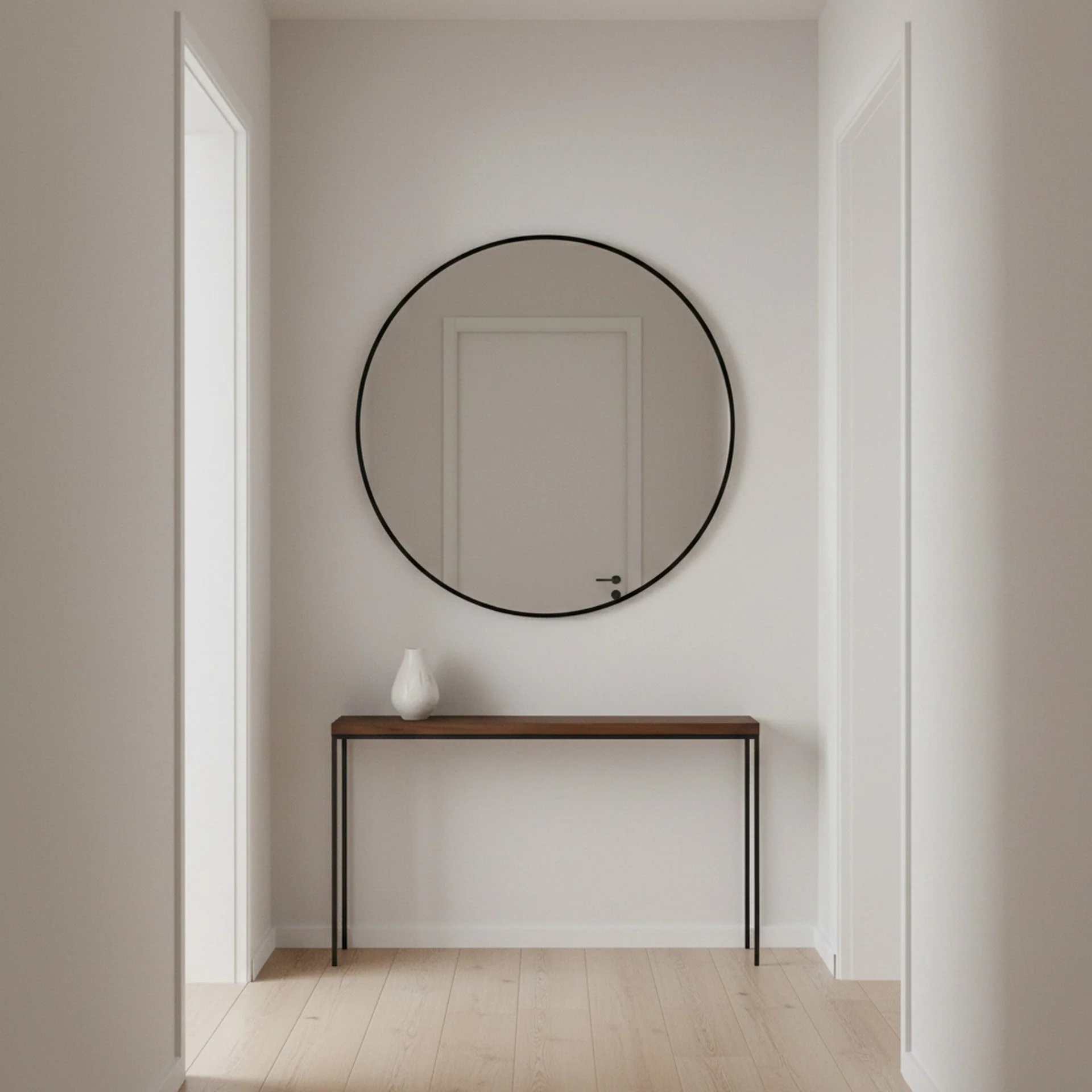 Nova Round Metal Framed Wall Mirror 90cm - Black - Image 5