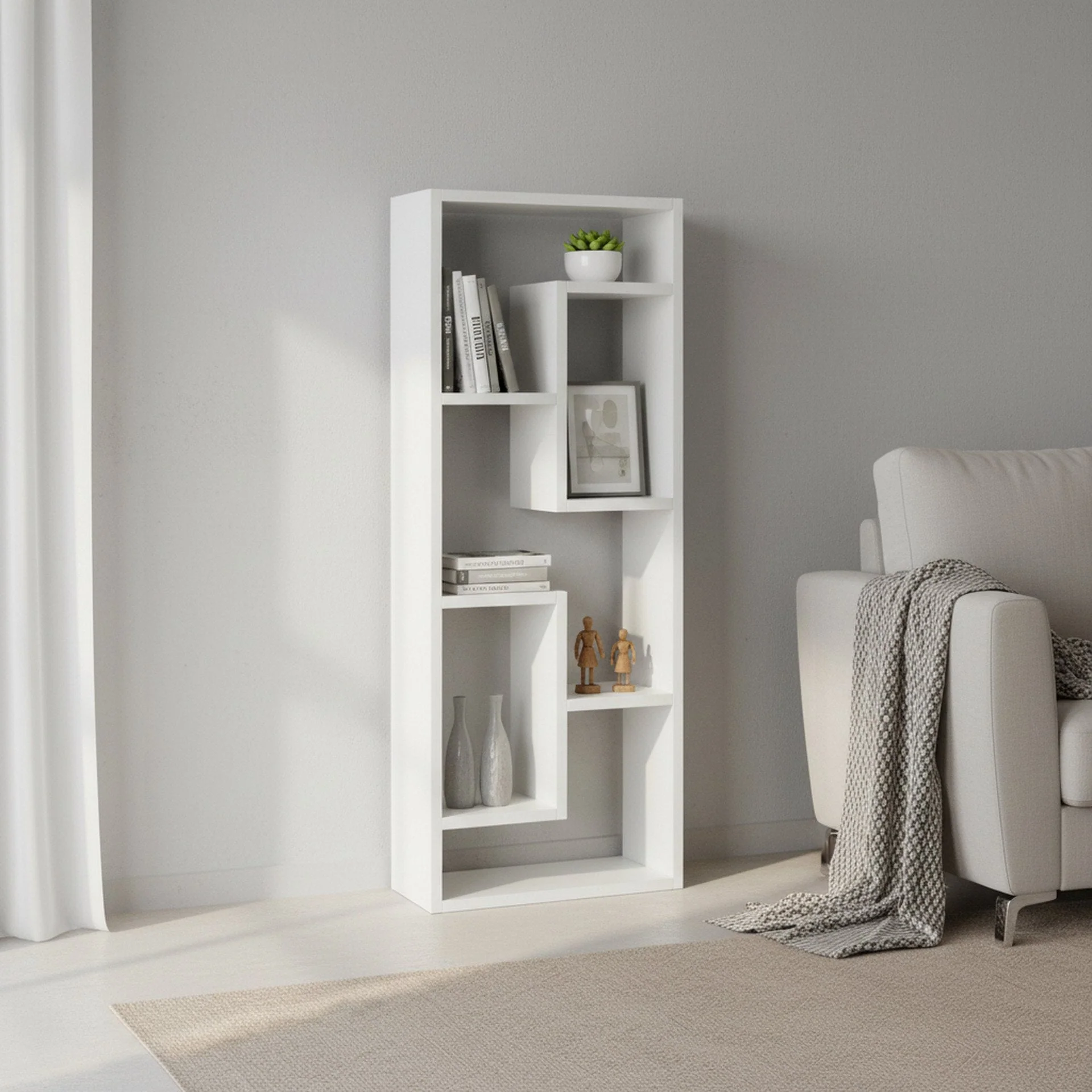 Nyasa Bookshelf Display Shelf - White - Image 4