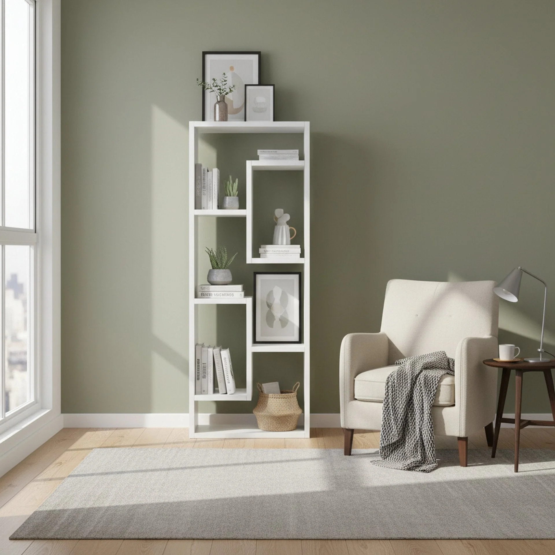 Nyasa Bookshelf Display Shelf - White - Image 5