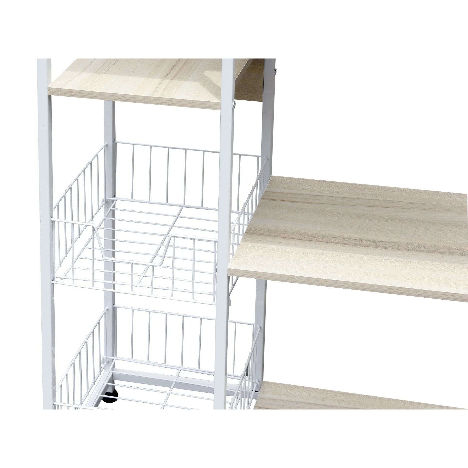 Nyos Kitchen Storage Shelf Microwave Stand with Baskets - Image 7
