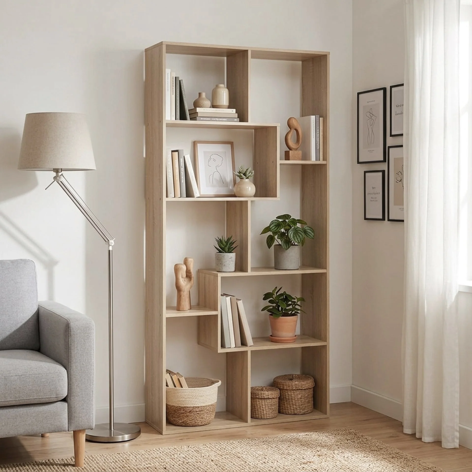 Oakon Bookshelf Display Shelf - Oak - Image 3
