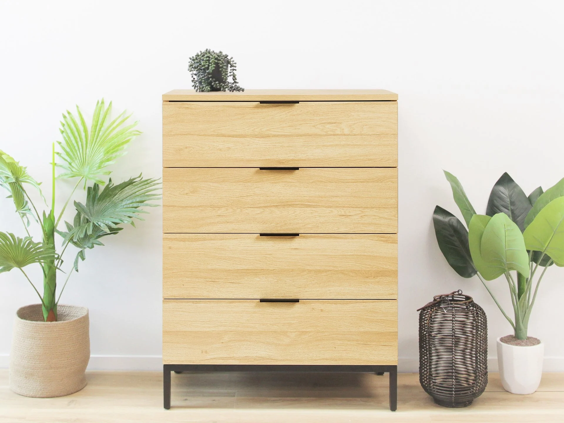 OCALA Tallboy 4 Drawer Chest Dresser - OAK - Image 2
