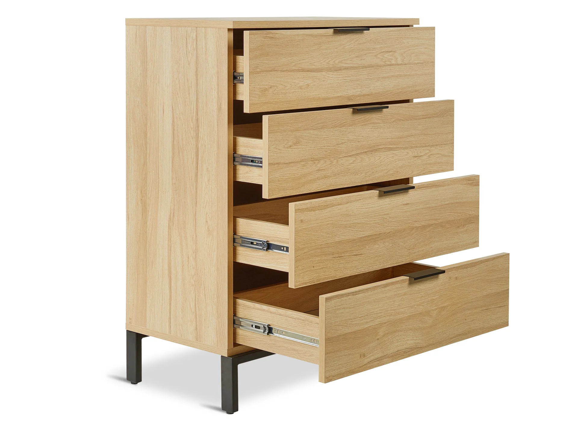 OCALA Tallboy 4 Drawer Chest Dresser - OAK - Image 6