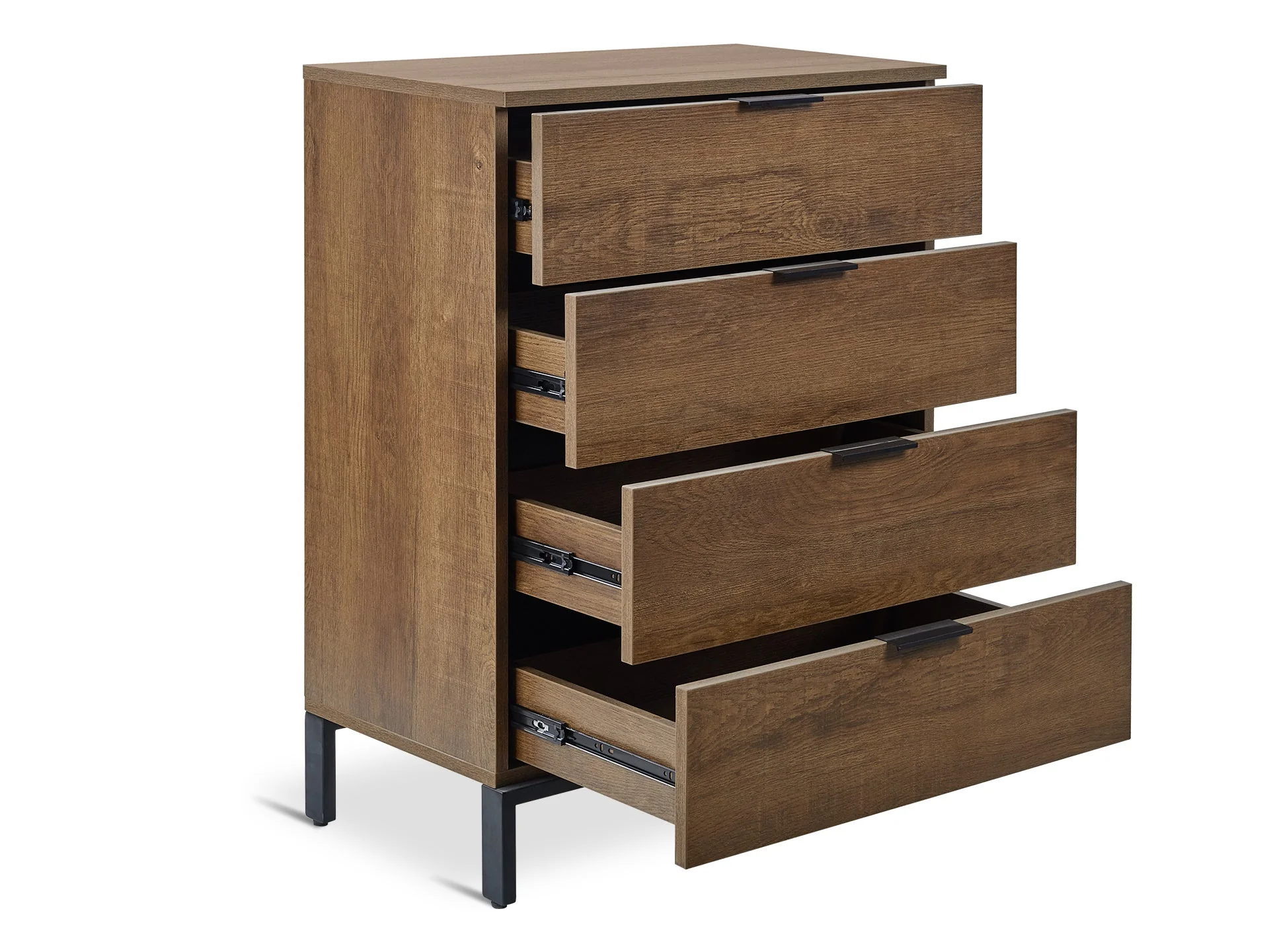 OCALA Tallboy 4 Drawer Chest Dresser - WALNUT - Image 9