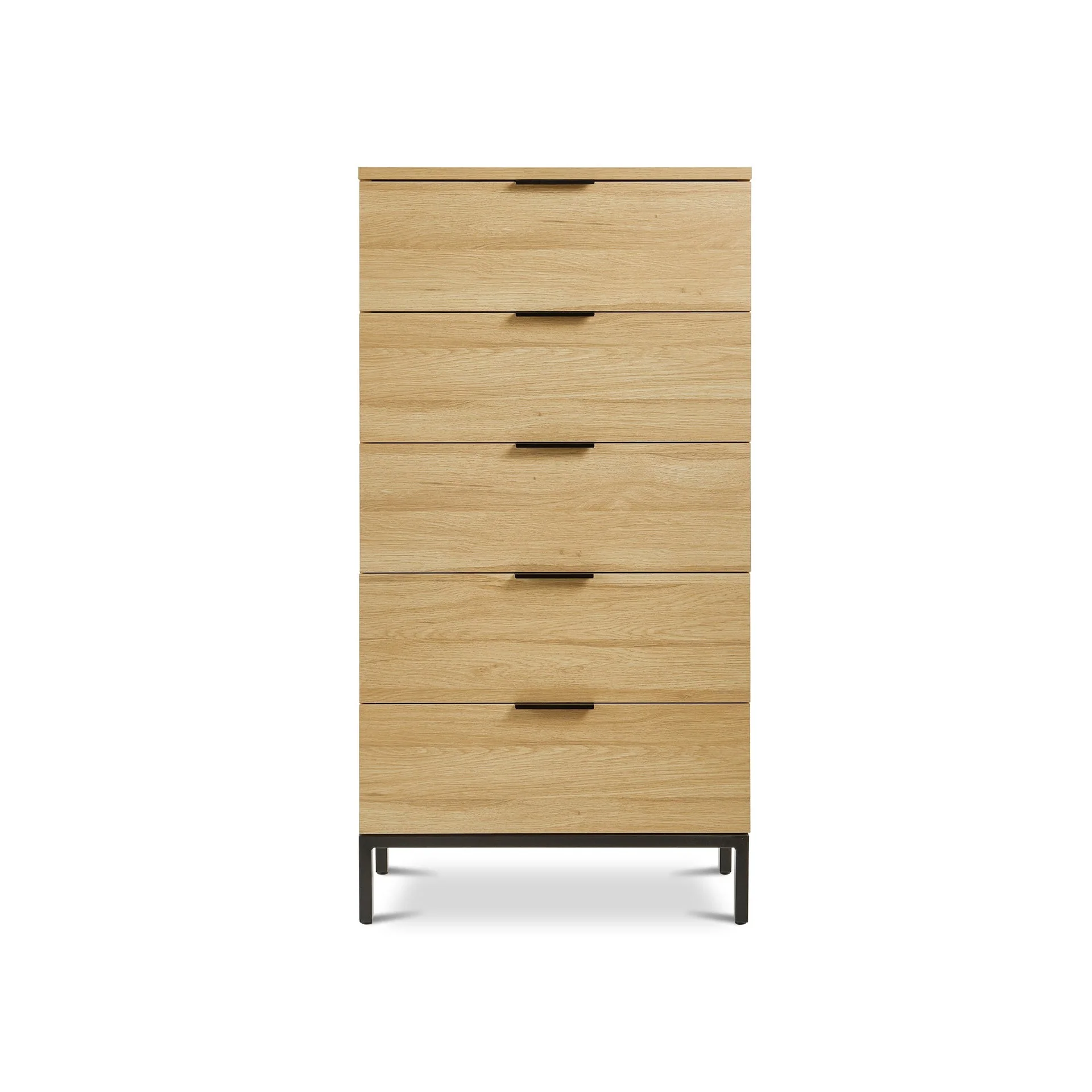 Ocala Tallboy 5 Drawer Chest Dresser - Oak - Image 10