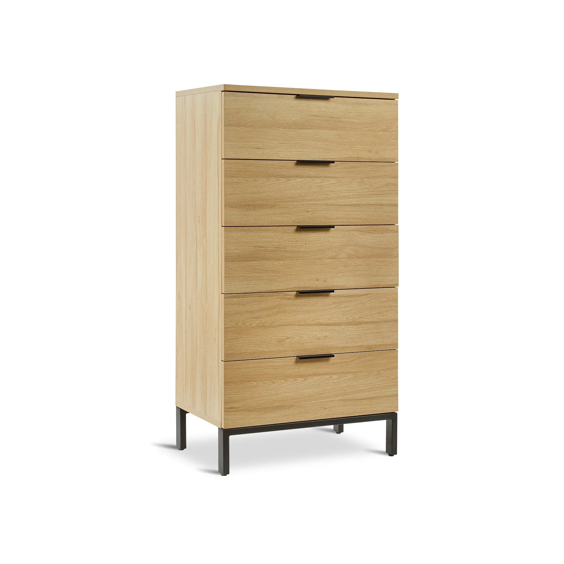 Ocala Tallboy 5 Drawer Chest Dresser - Oak - Image 9