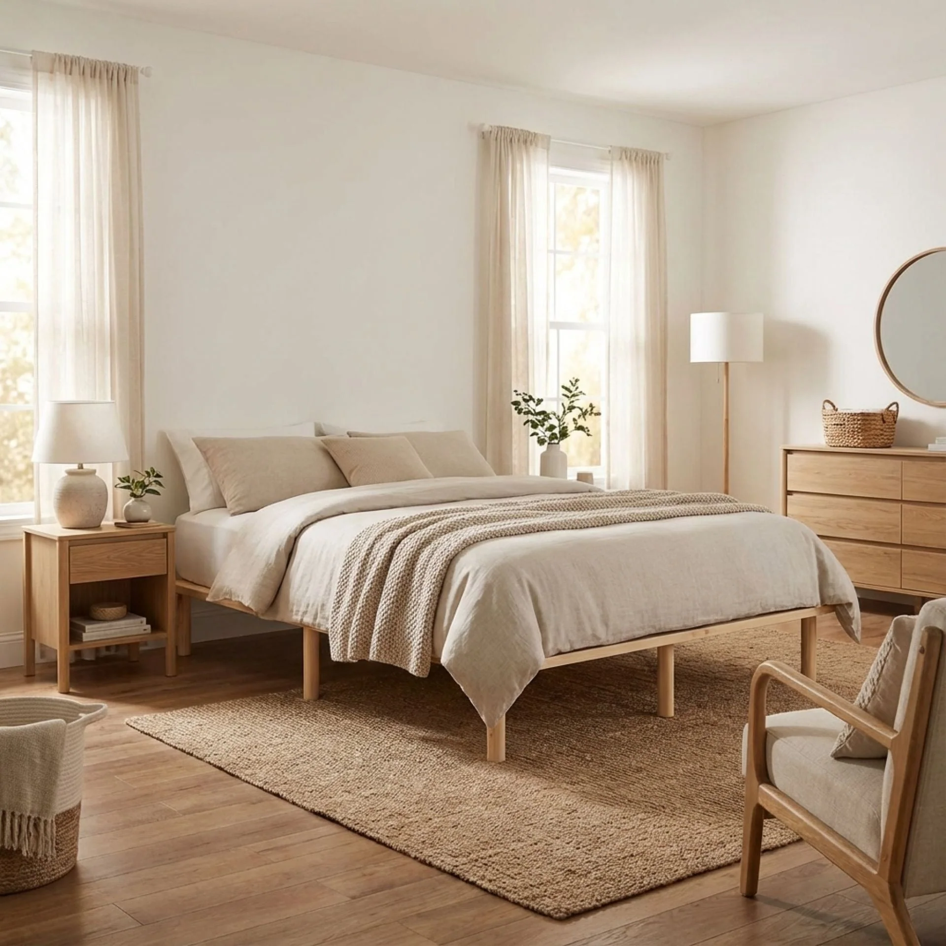 Ohio King Wooden Bed Base - Natural