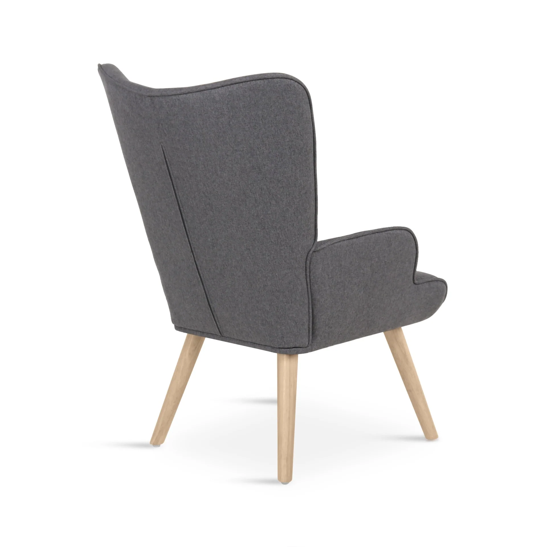 Olivia Linen Armchair with Ottoman - Grey - Image 8