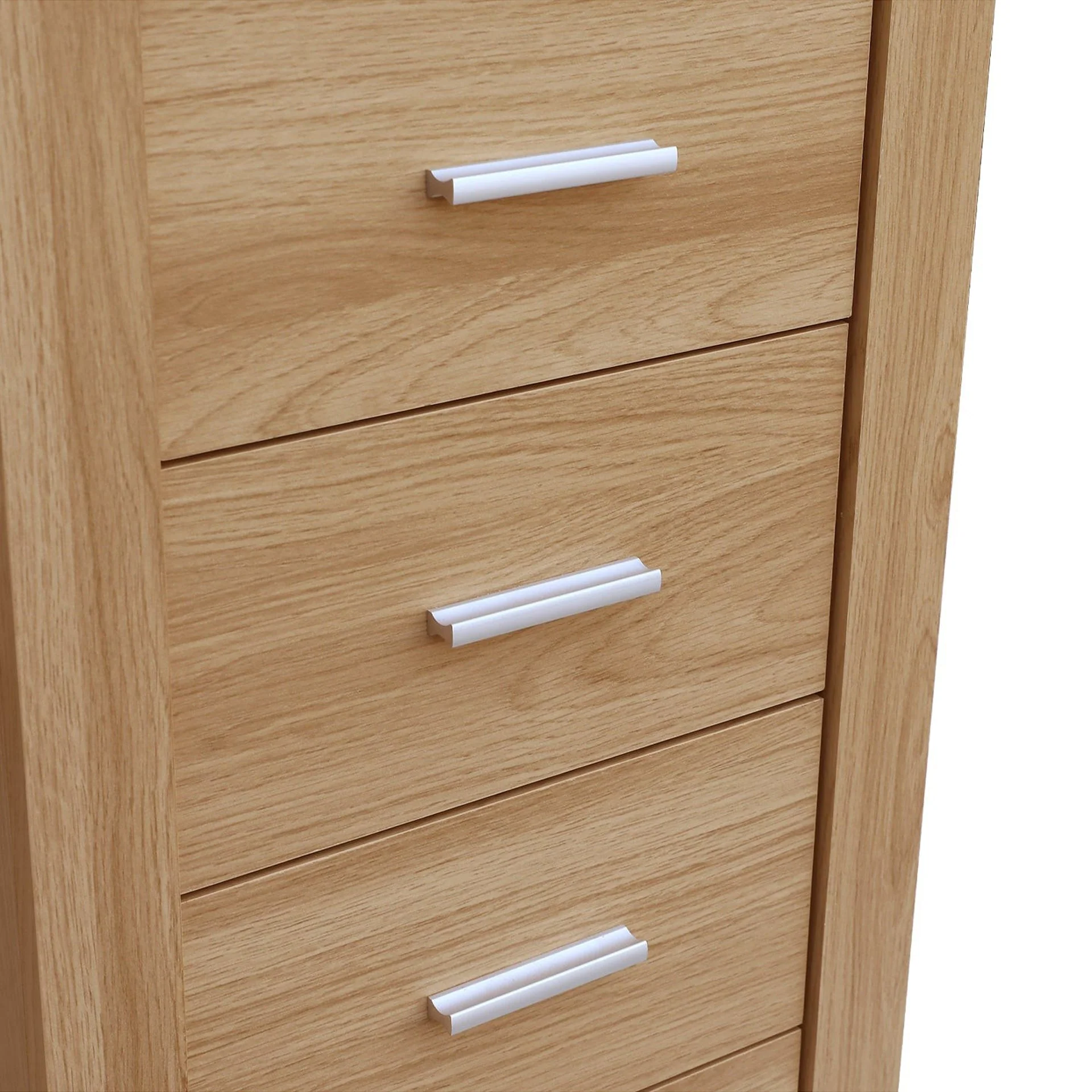 Olsen 6 Drawers Slim Tallboy - Oak - Image 10