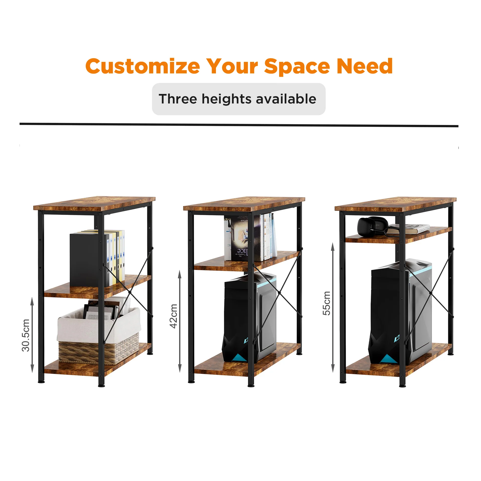 Omar Computer Corner Desk - Rustic Brown - Image 5
