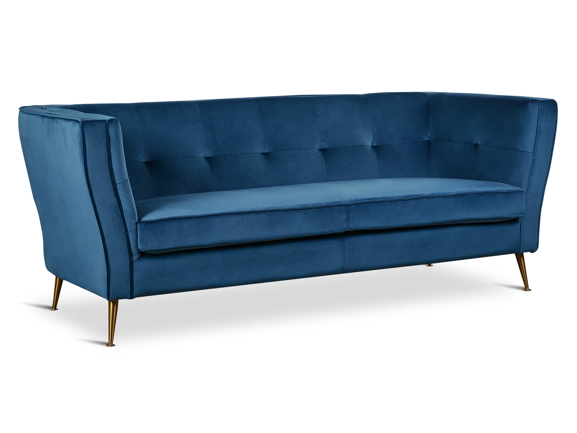 OSLO 3 Seater Velvet Sofa - BLUE - Image 2