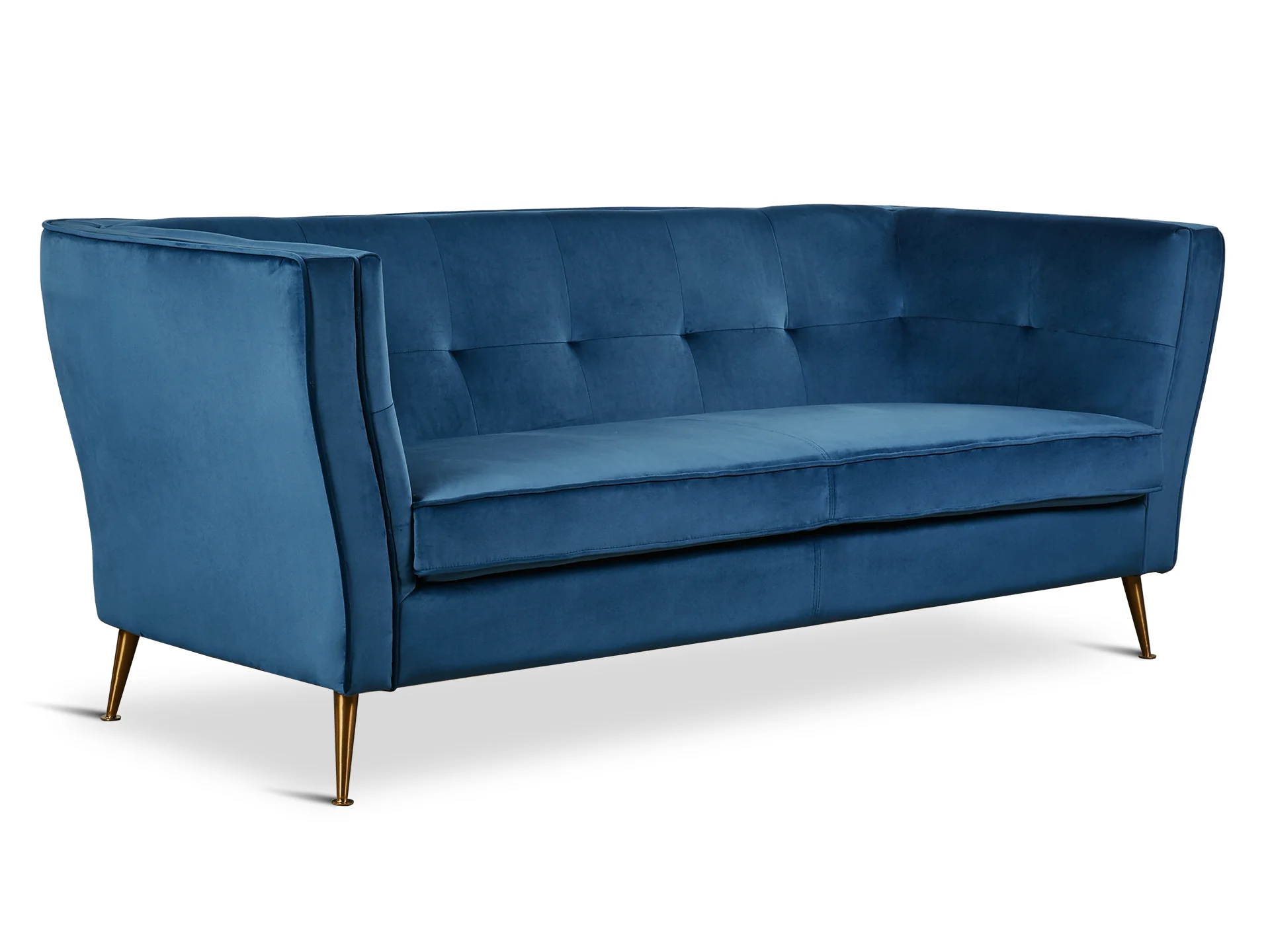 OSLO 3 Seater Velvet Sofa - BLUE - Image 3