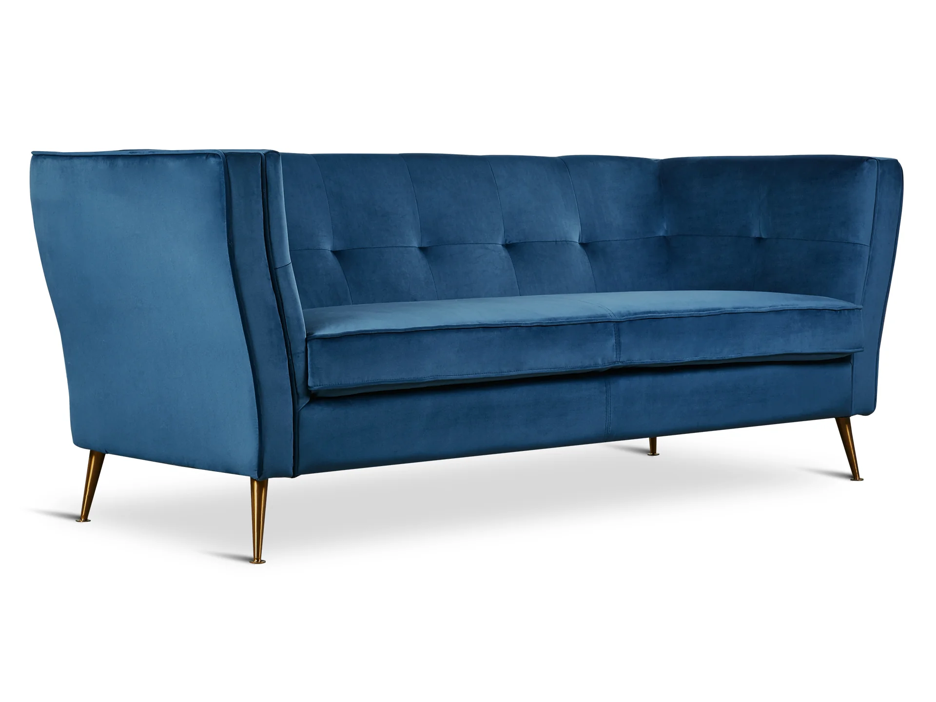 OSLO 3 Seater Velvet Sofa - BLUE - Image 4