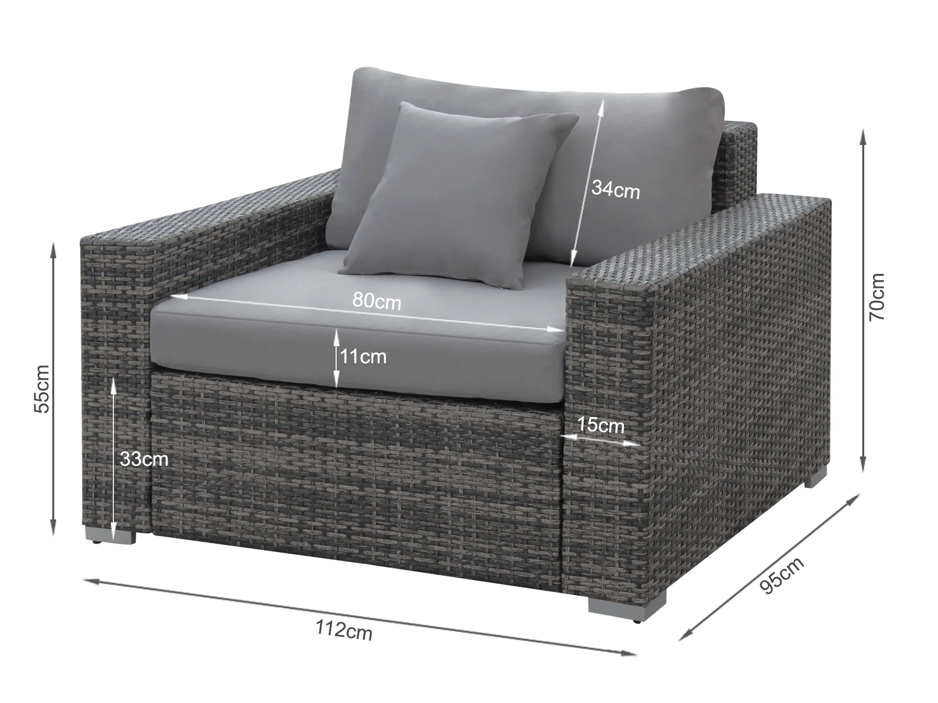 Palawan 4 Piece Rattan Outdoor Furniture Sofa Set - Image 8