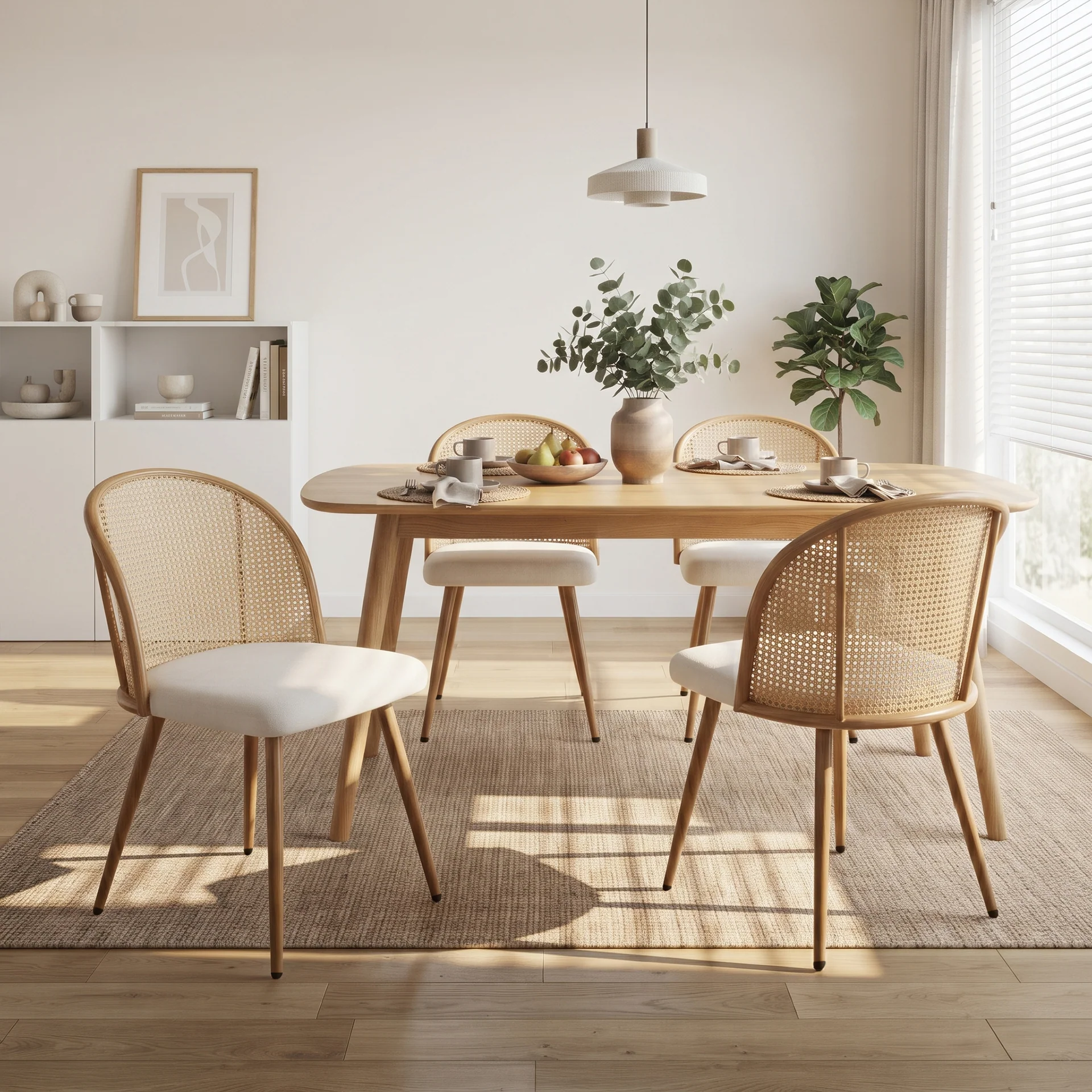 Palm Flannel Dining Chair - Set Of 4 - Beige
