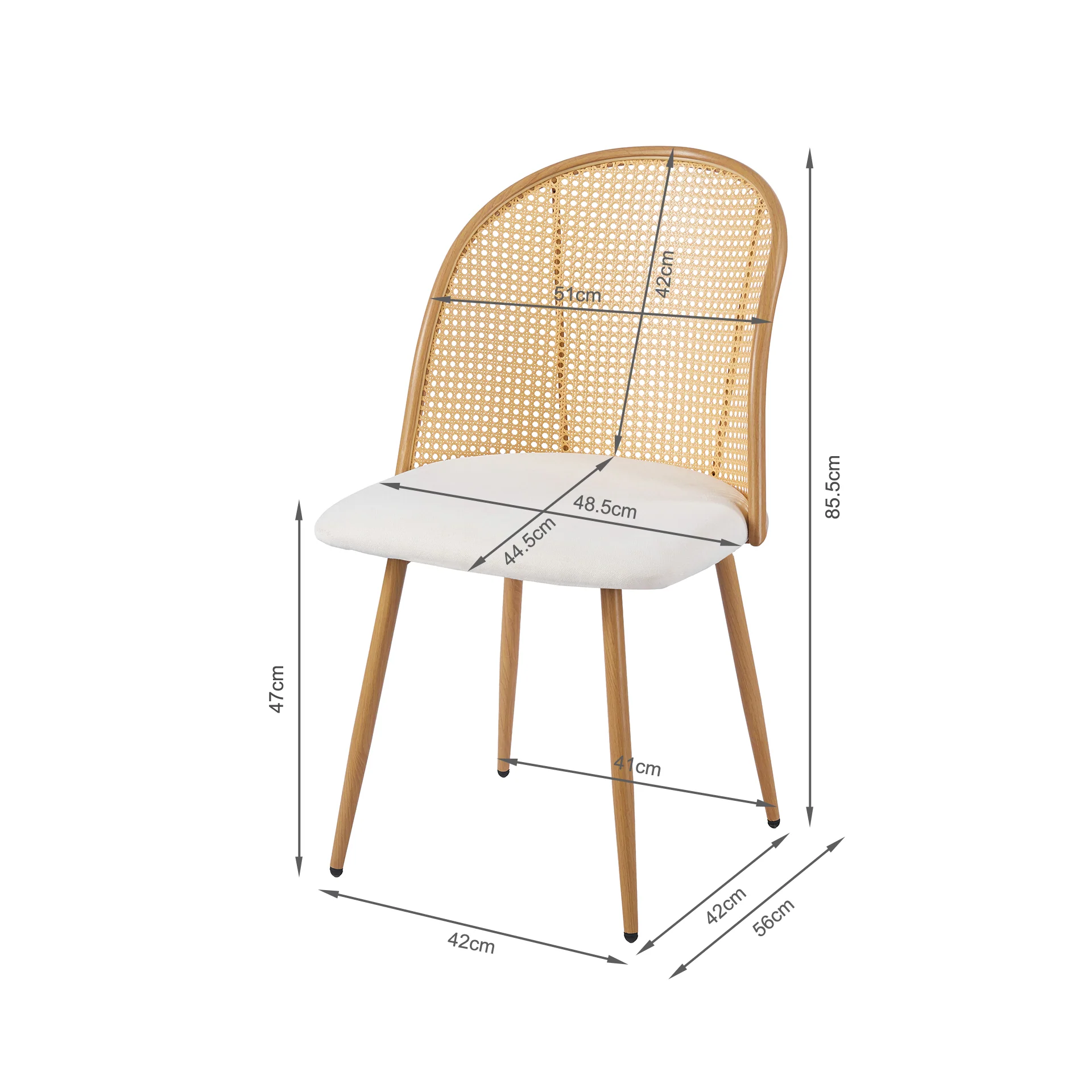 Palm Flannel Dining Chair - Set Of 4 - Beige - Image 12