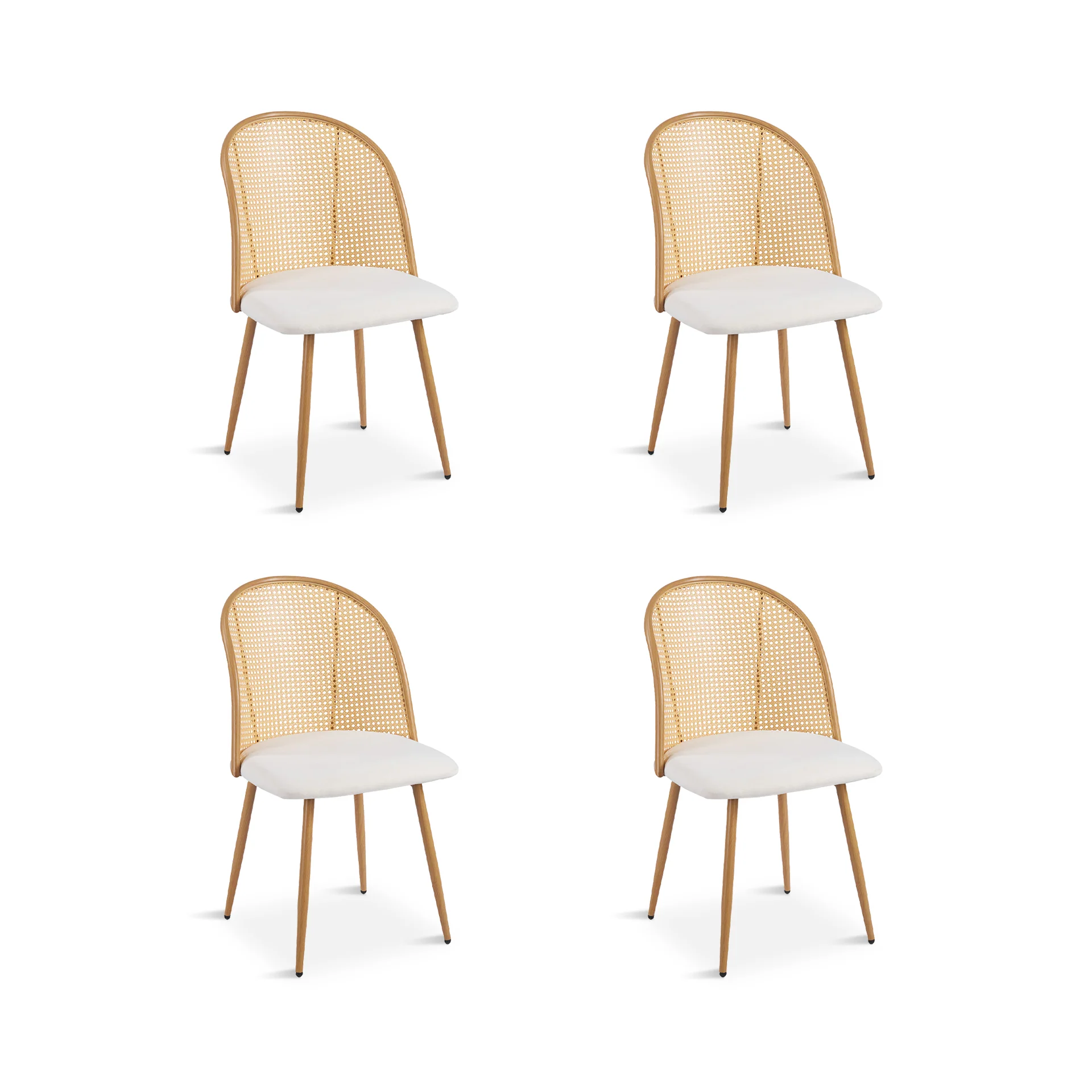 Palm Flannel Dining Chair - Set Of 4 - Beige - Image 7