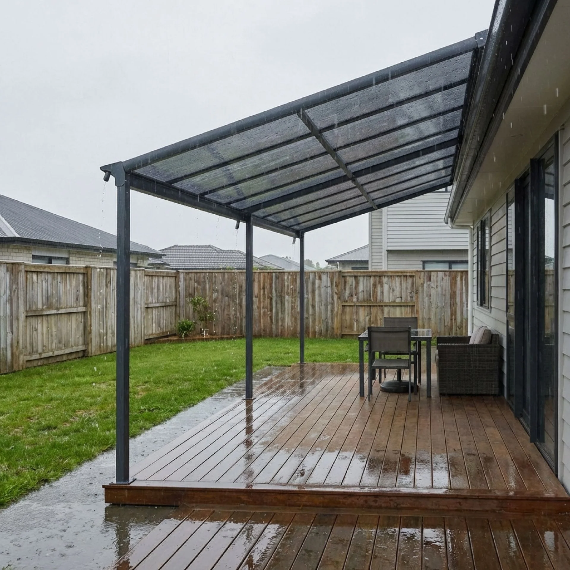 Patio Canopy Roof 5.57m x 3m - Charcoal Grey - Image 5