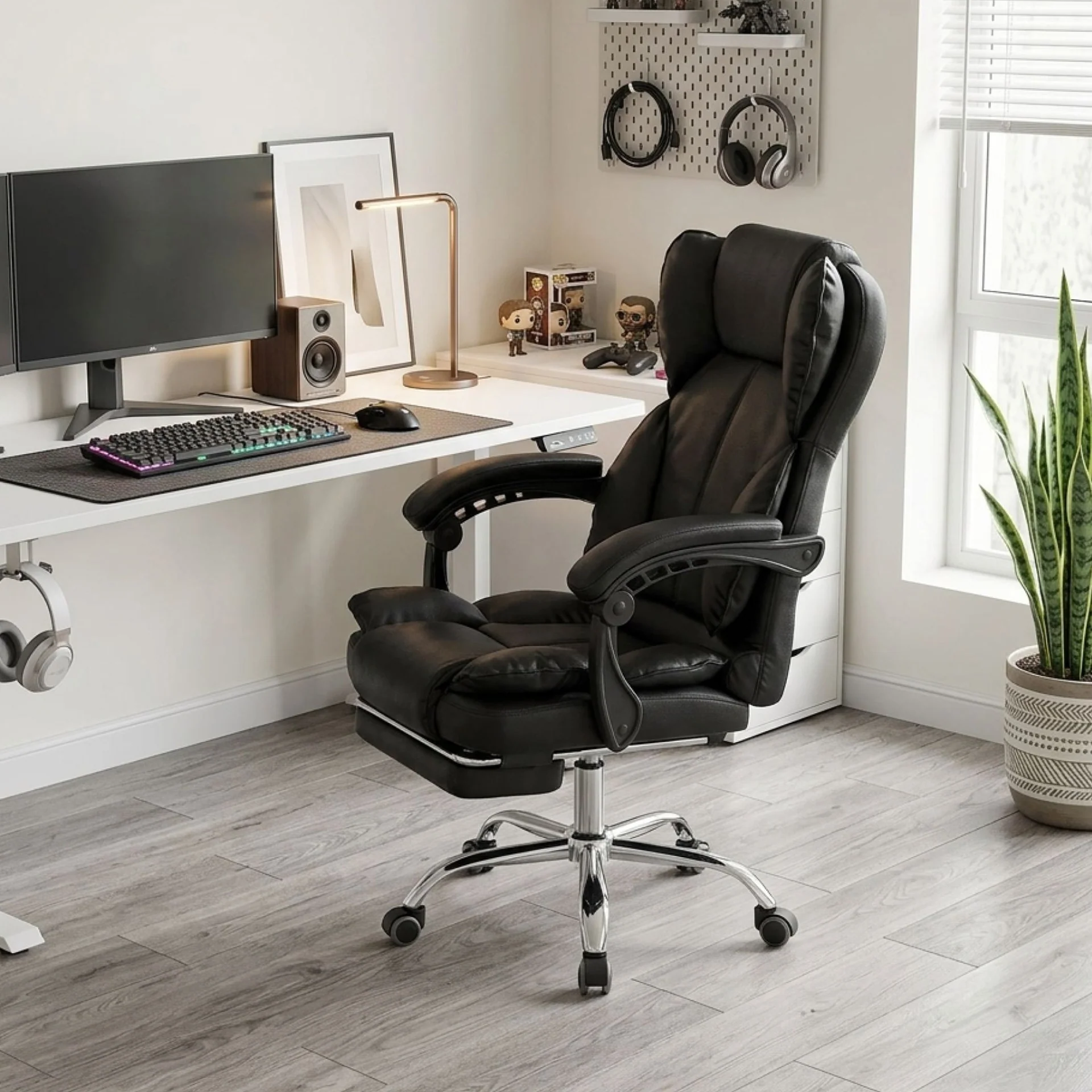 Paxton Office Chair with Footrest - Black - Image 3