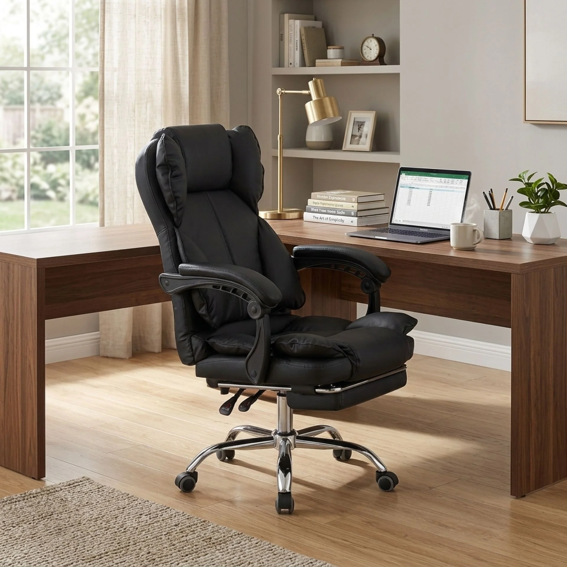 Paxton Office Chair with Footrest - Black - Image 5