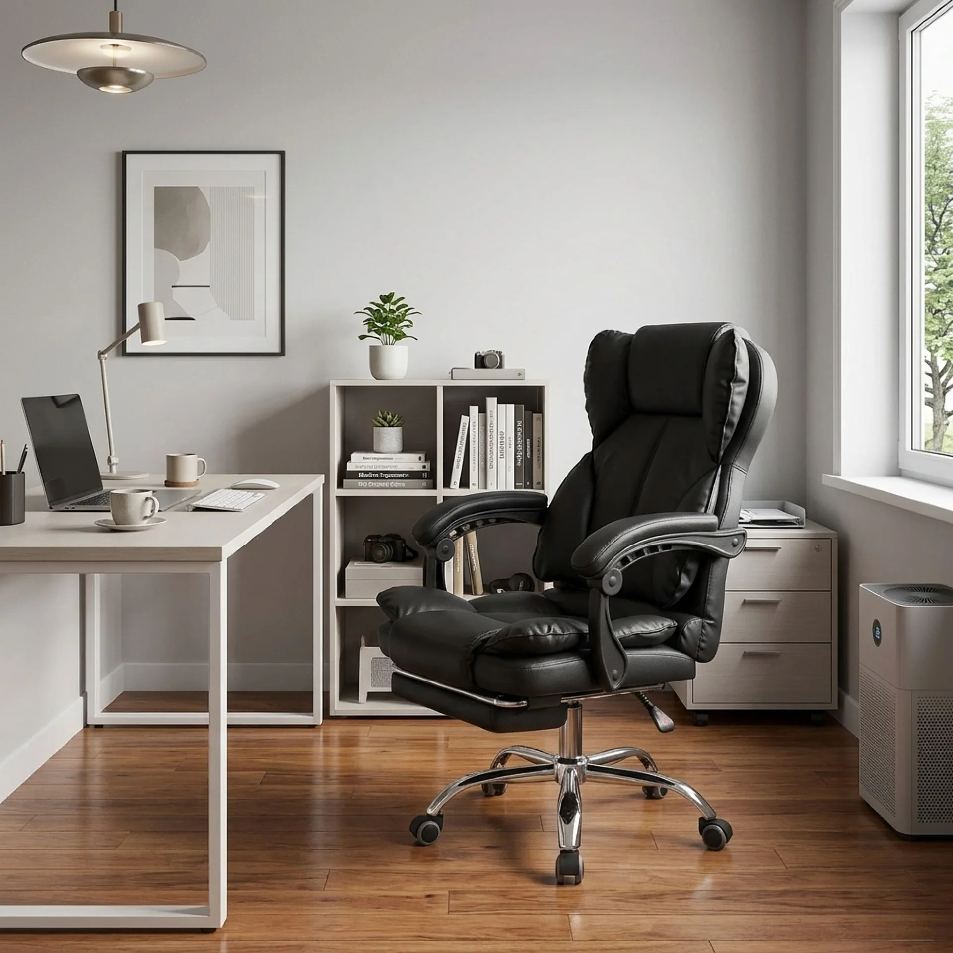 Paxton Office Chair with Footrest - Black - Image 6