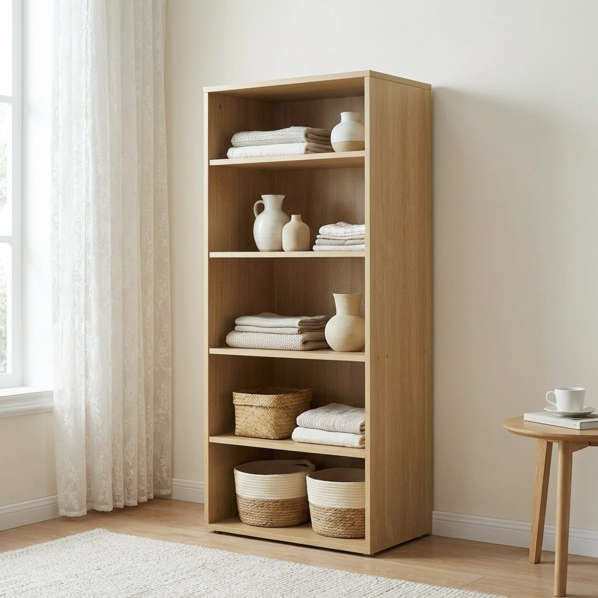 Payette 5 Shelf Wardrobe - Oak - Image 6