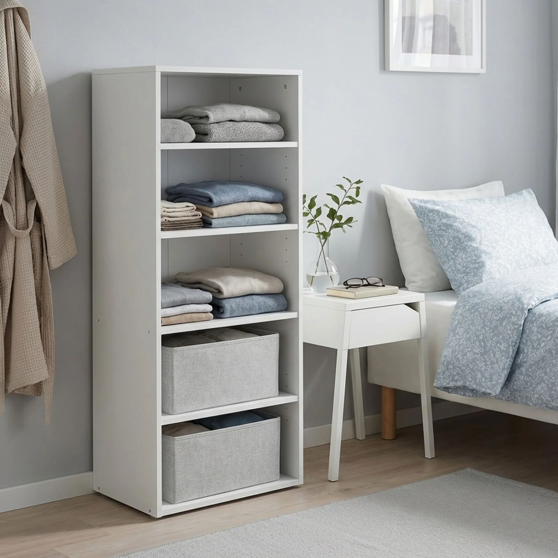 Payette 5 Shelf Wardrobe - White - Image 3