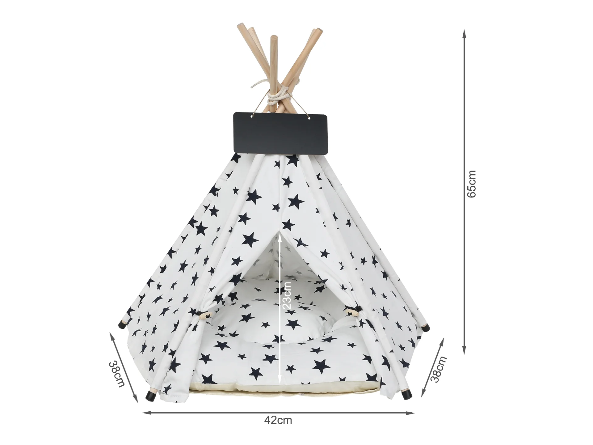Pet Teepee Tent Pet Bed - Star Pattern - Image 9