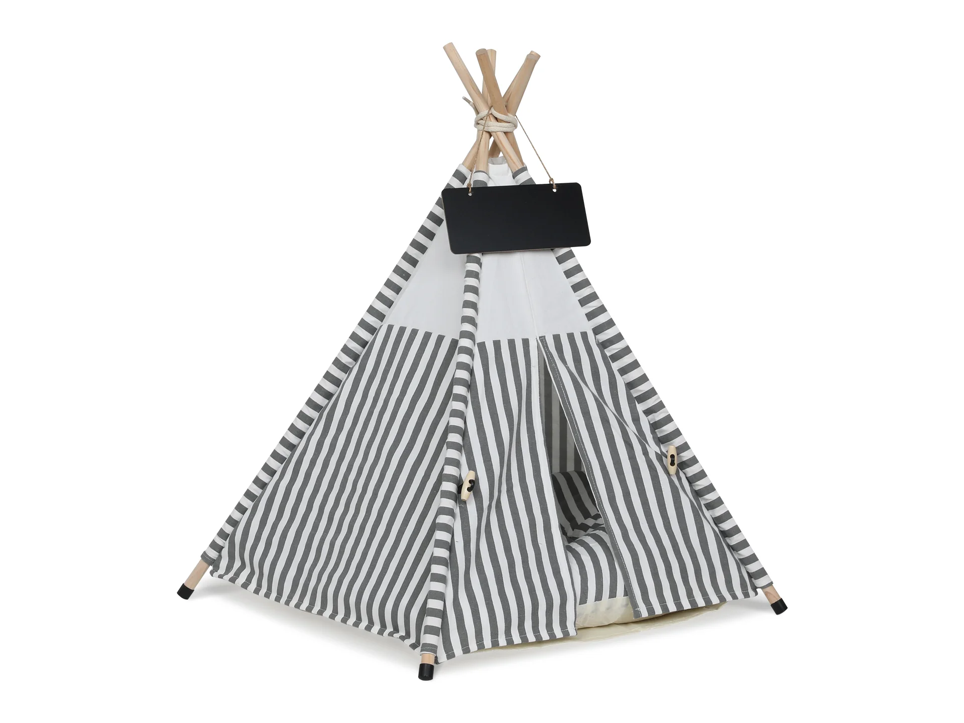 Pet Teepee Tent Pet Bed - Stripe Pattern - Image 3