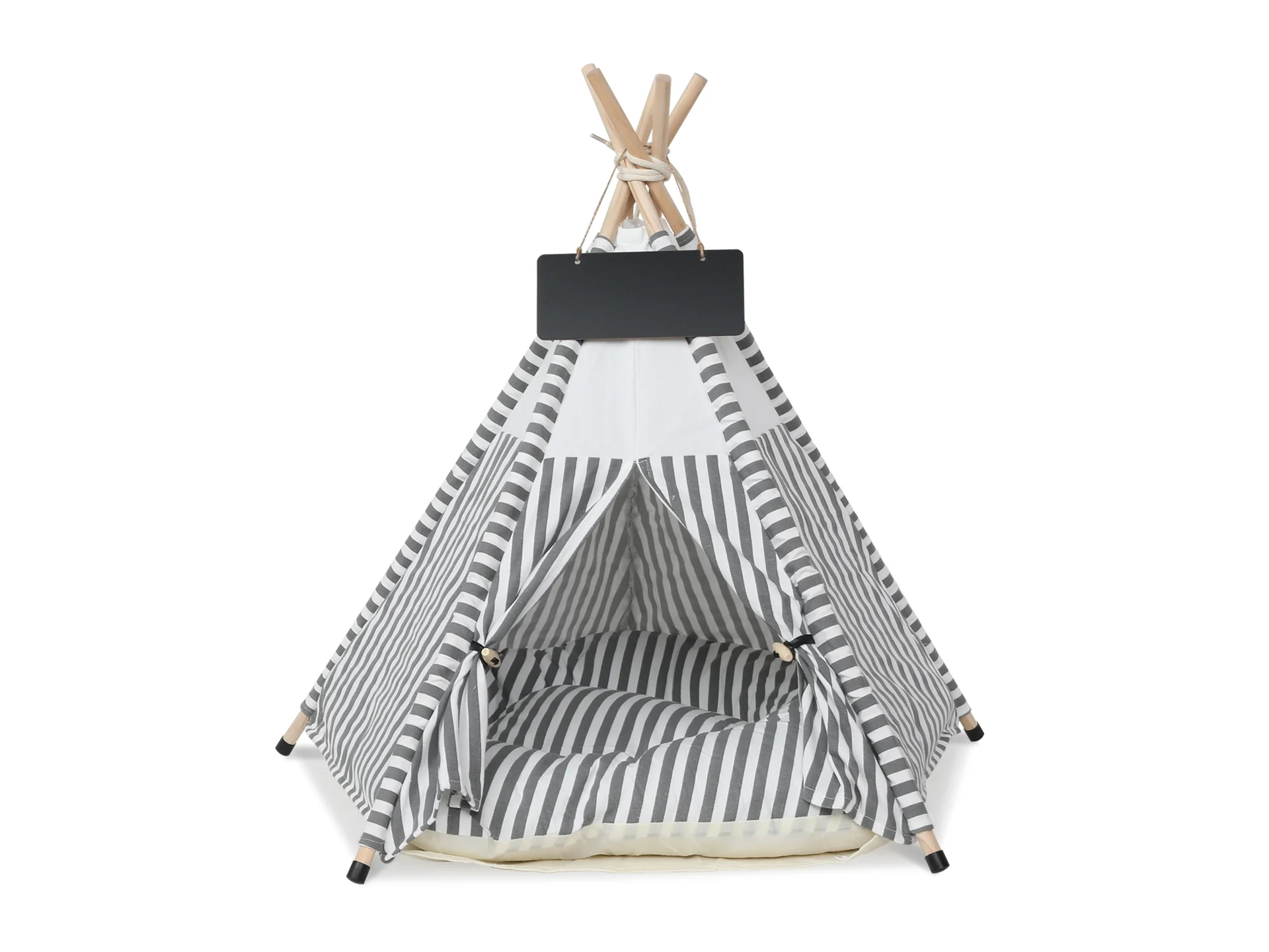 Pet Teepee Tent Pet Bed - Stripe Pattern - Image 4