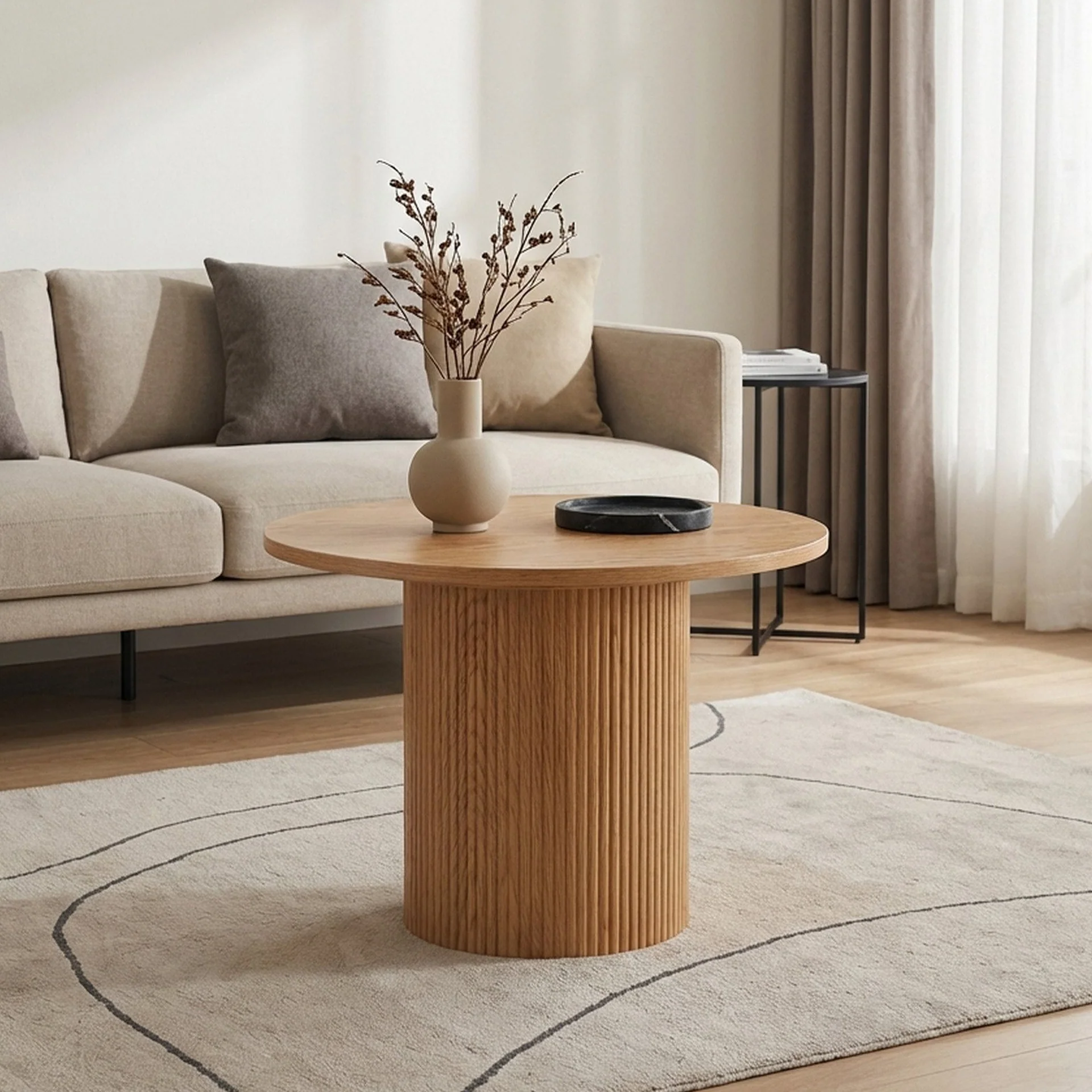 Peyton Round Coffee Table 60cm - Oak