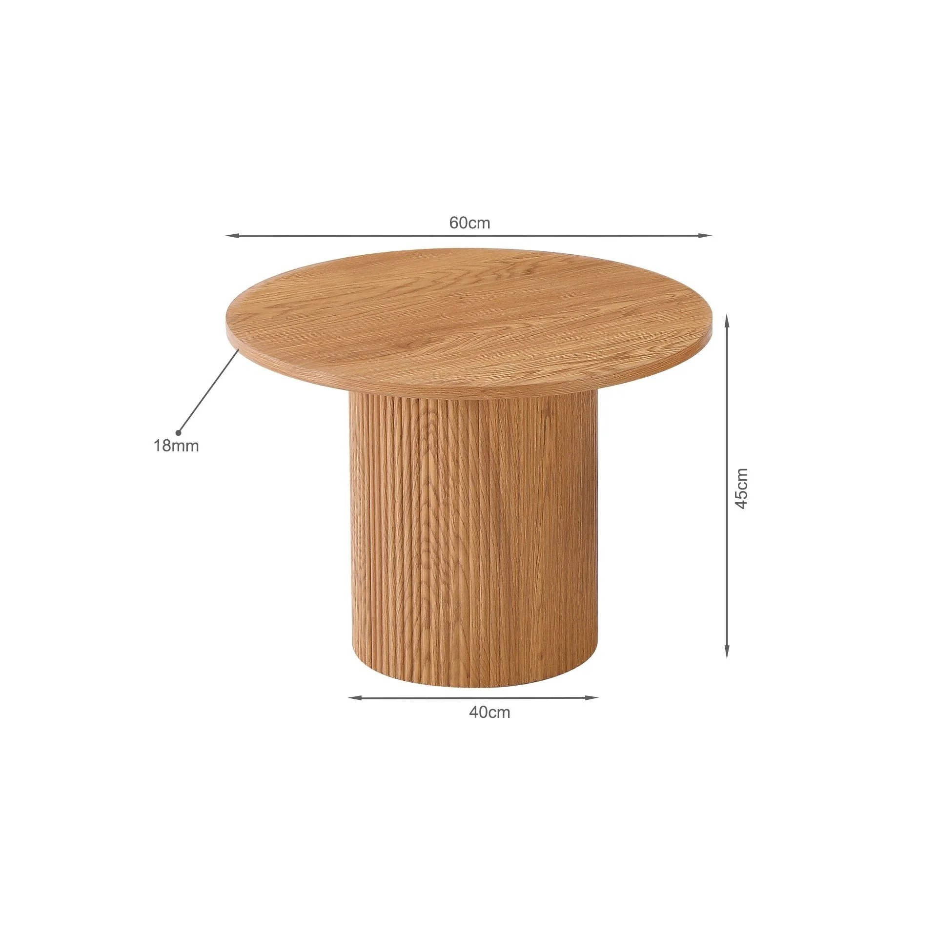 Peyton Round Coffee Table 60cm - Oak - Image 10