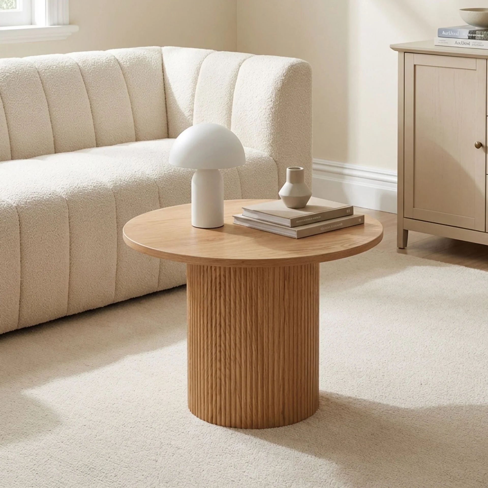 Peyton Round Coffee Table 60cm - Oak - Image 3