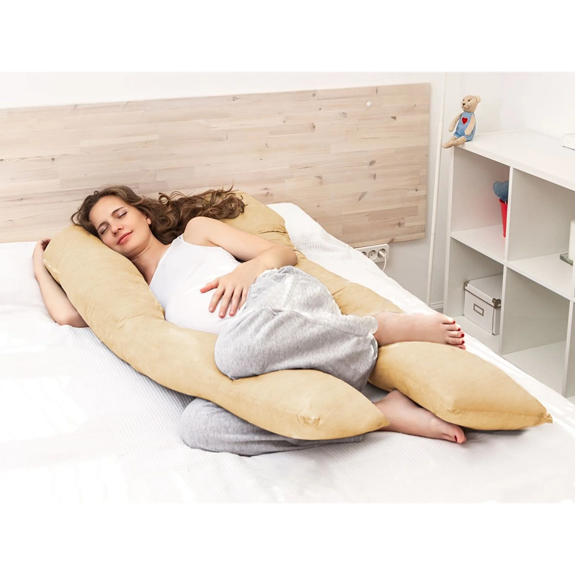 Pregnancy Maternity Pillow Support U-Shape - Light Apricot - Image 2