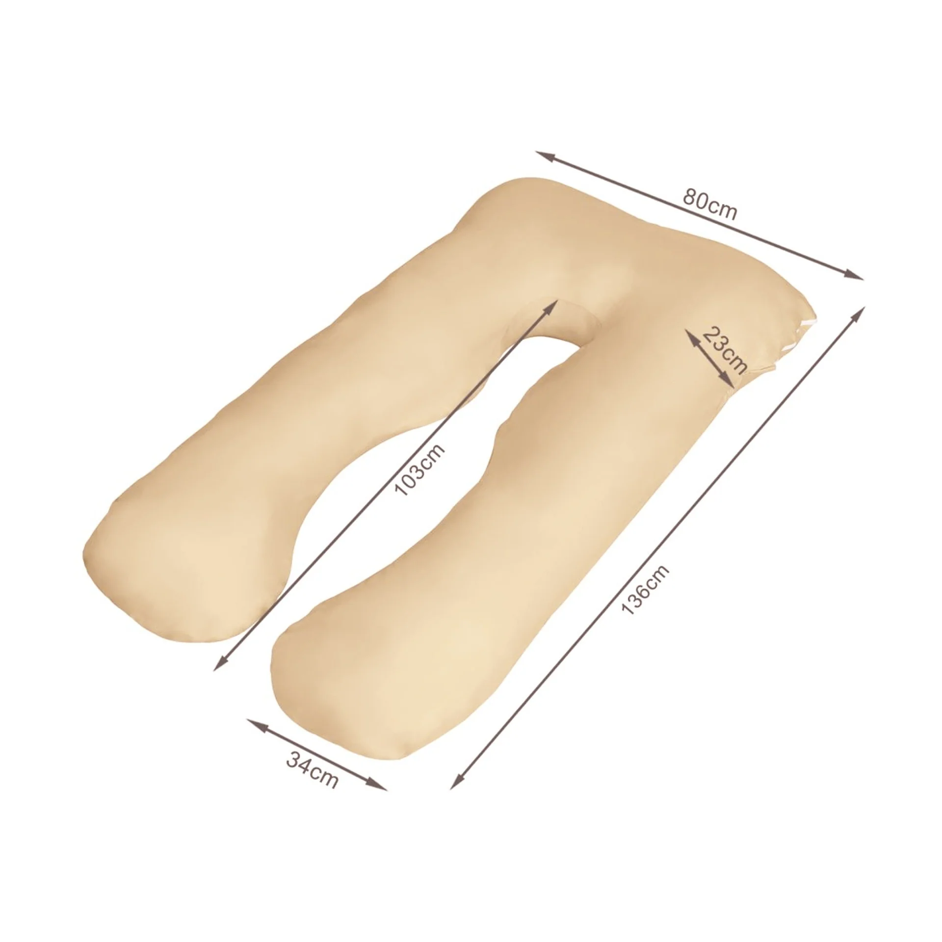 Pregnancy Maternity Pillow Support U-Shape - Light Apricot - Image 4