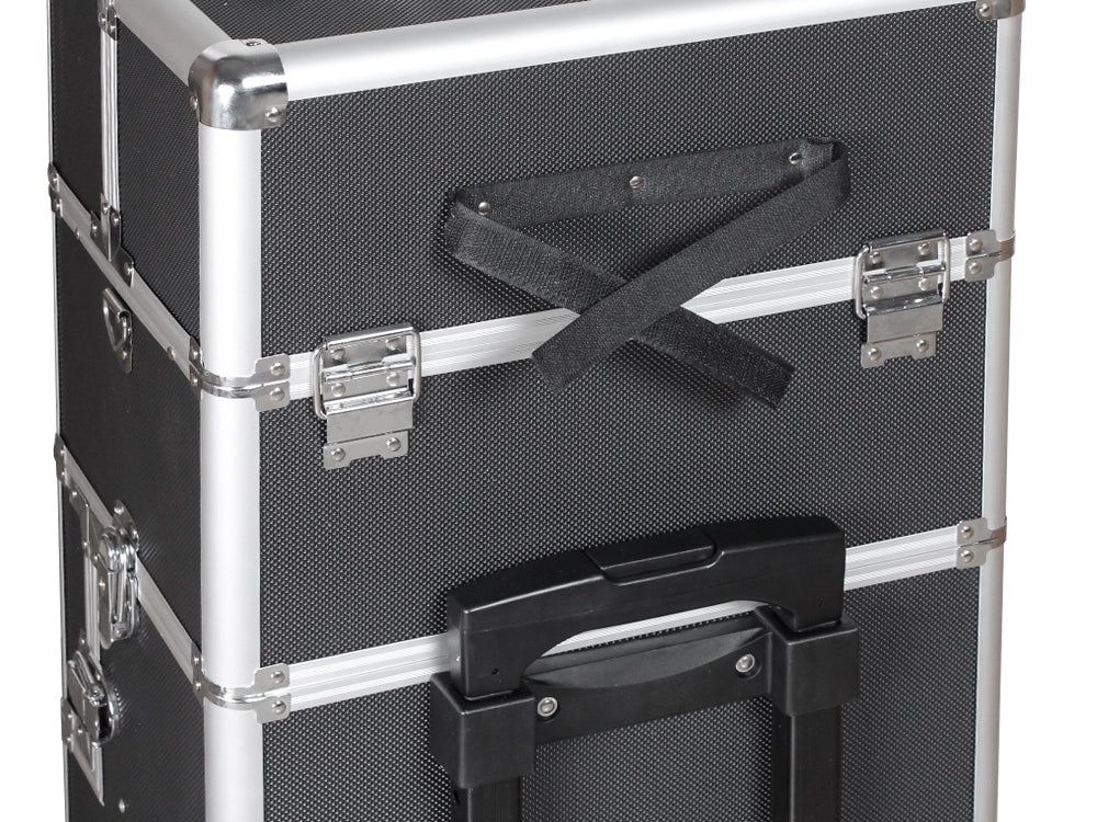 Professional Makeup Bag Cosmetic Case Travel Bag Makeup Case - BLACK - Image 7