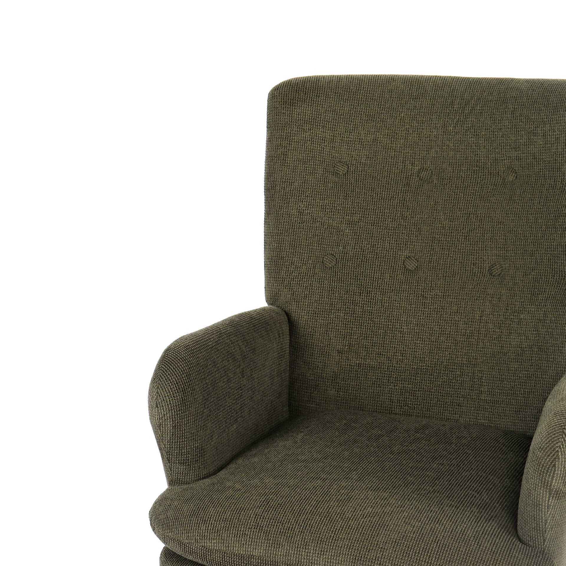 Puff Linen Armchair - Dark Green - Image 11