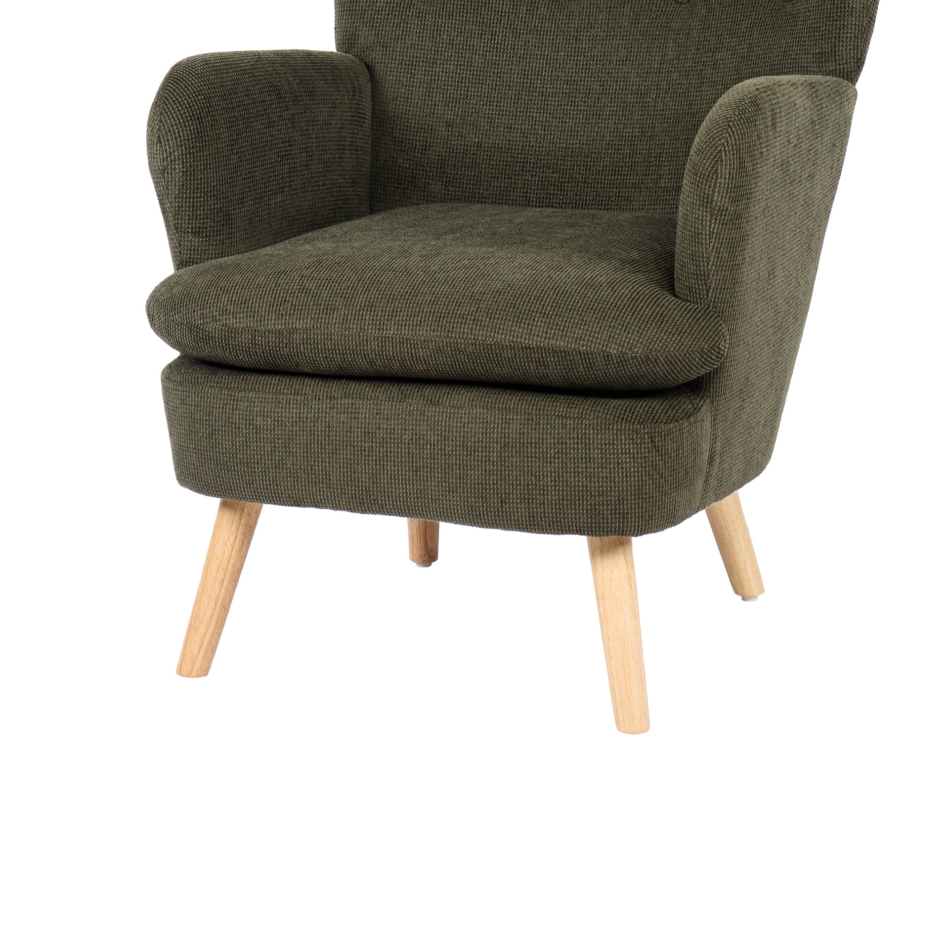 Puff Linen Armchair - Dark Green - Image 12
