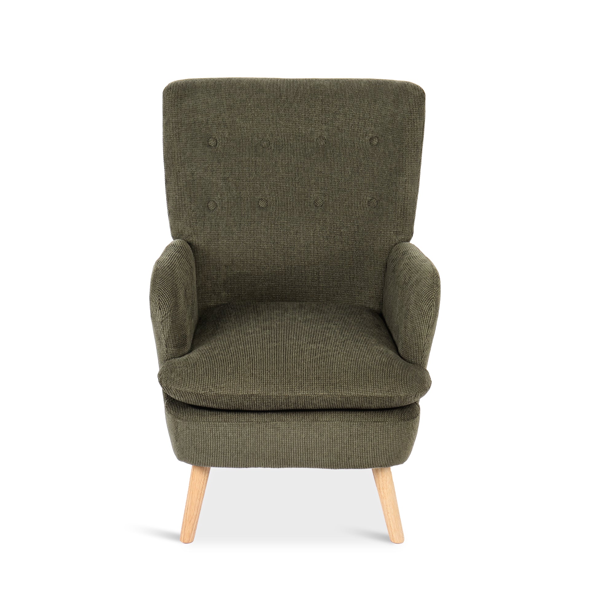 Puff Linen Armchair - Dark Green - Image 8