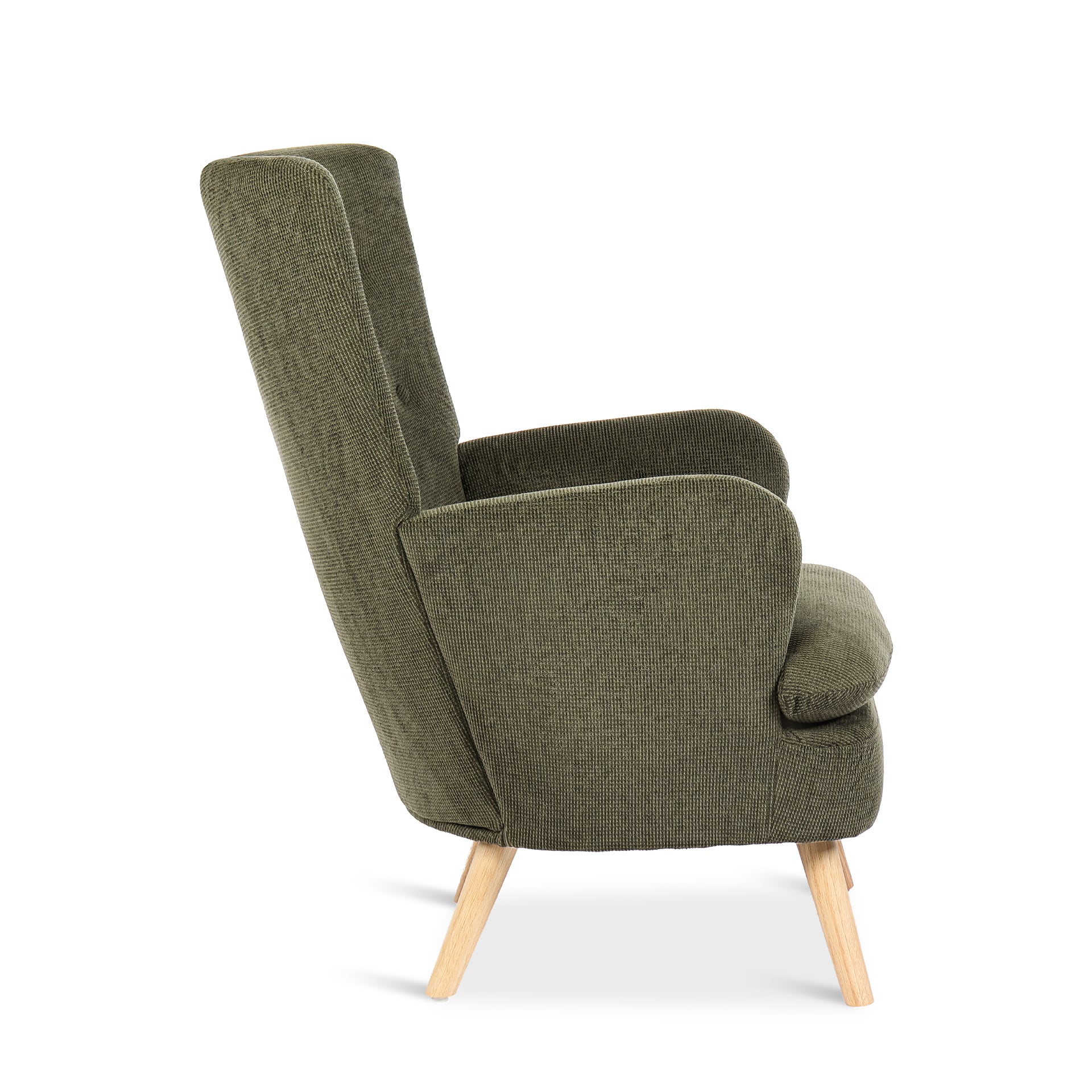 Puff Linen Armchair - Dark Green - Image 9