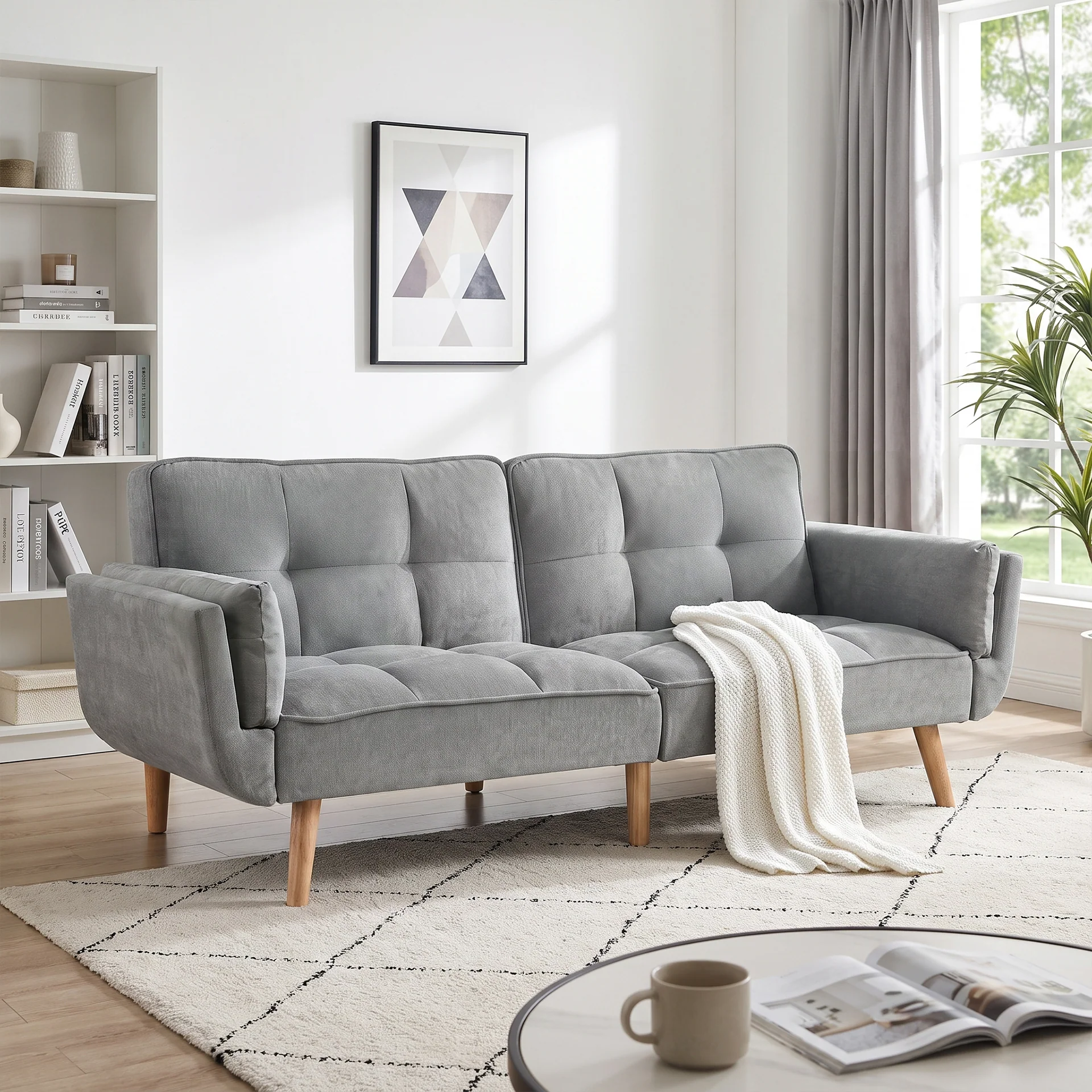 Puna 3 Seater Sofa Bed - Dark Grey - Image 3