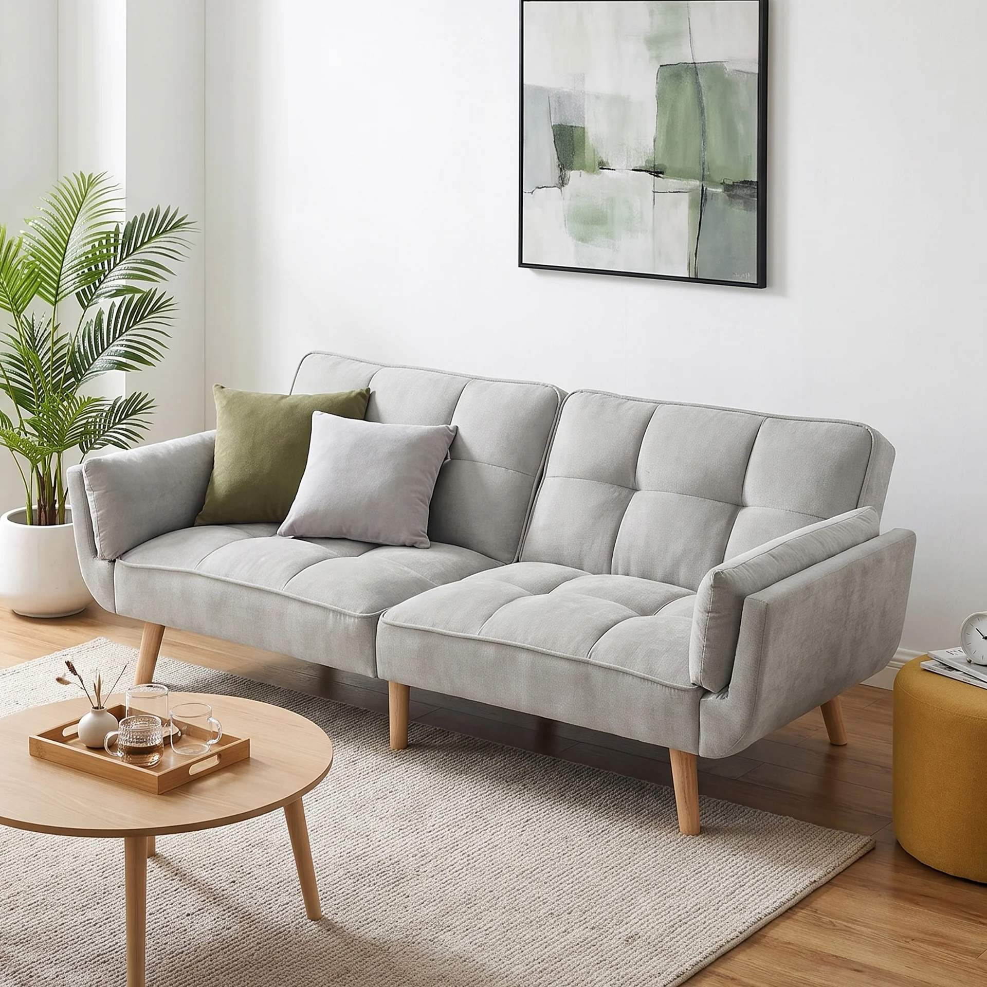 Puna 3 Seater Sofa Bed - Grey - Image 4