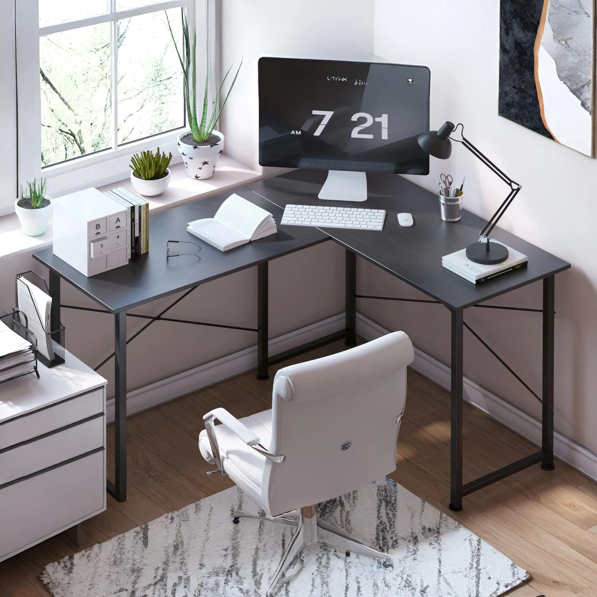 Rafael Computer Corner Desk - Black - Image 6