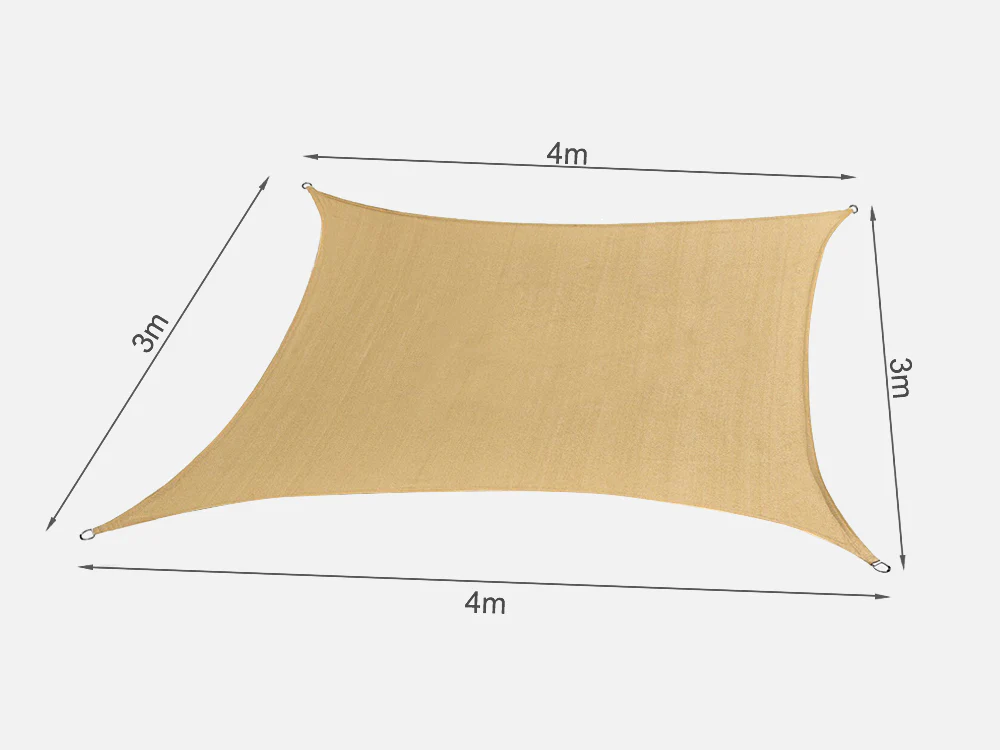 Rectangle Shade Sail 3m x 4m - DESERT SAND - Image 6