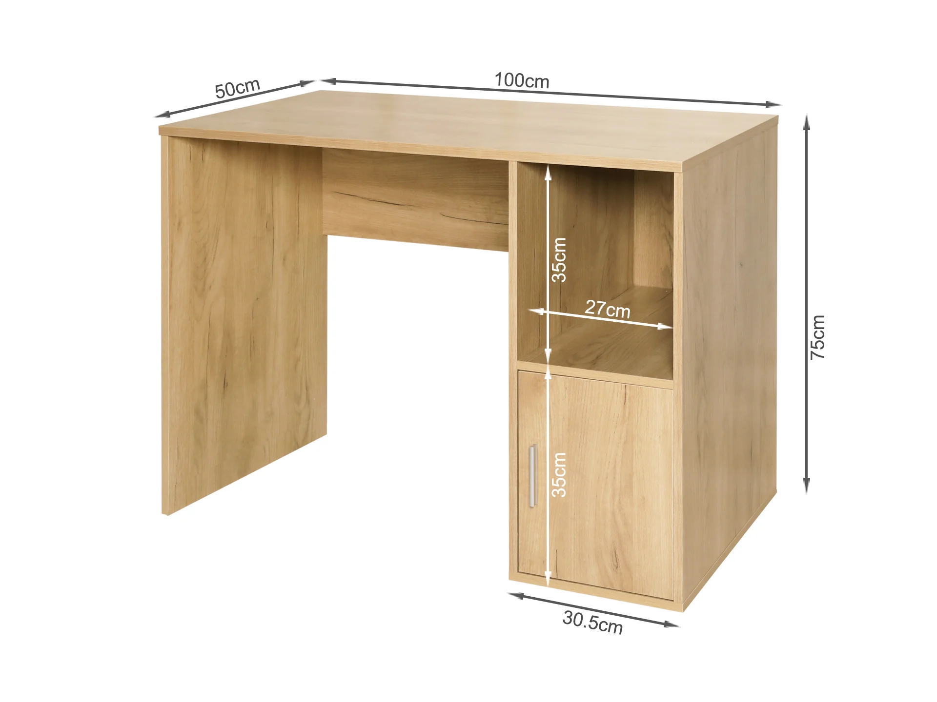 REECE 100CM Computer Desk - OAK - Image 8