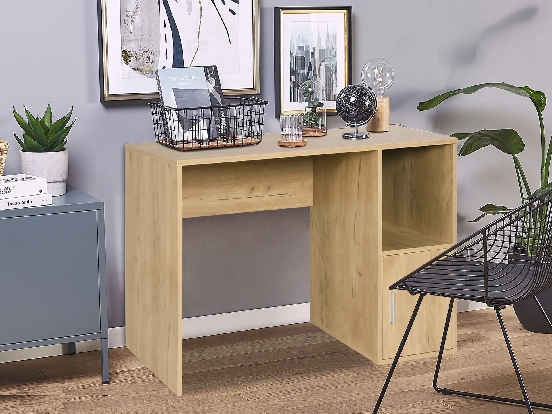 REECE 100CM Computer Desk - OAK - Image 9