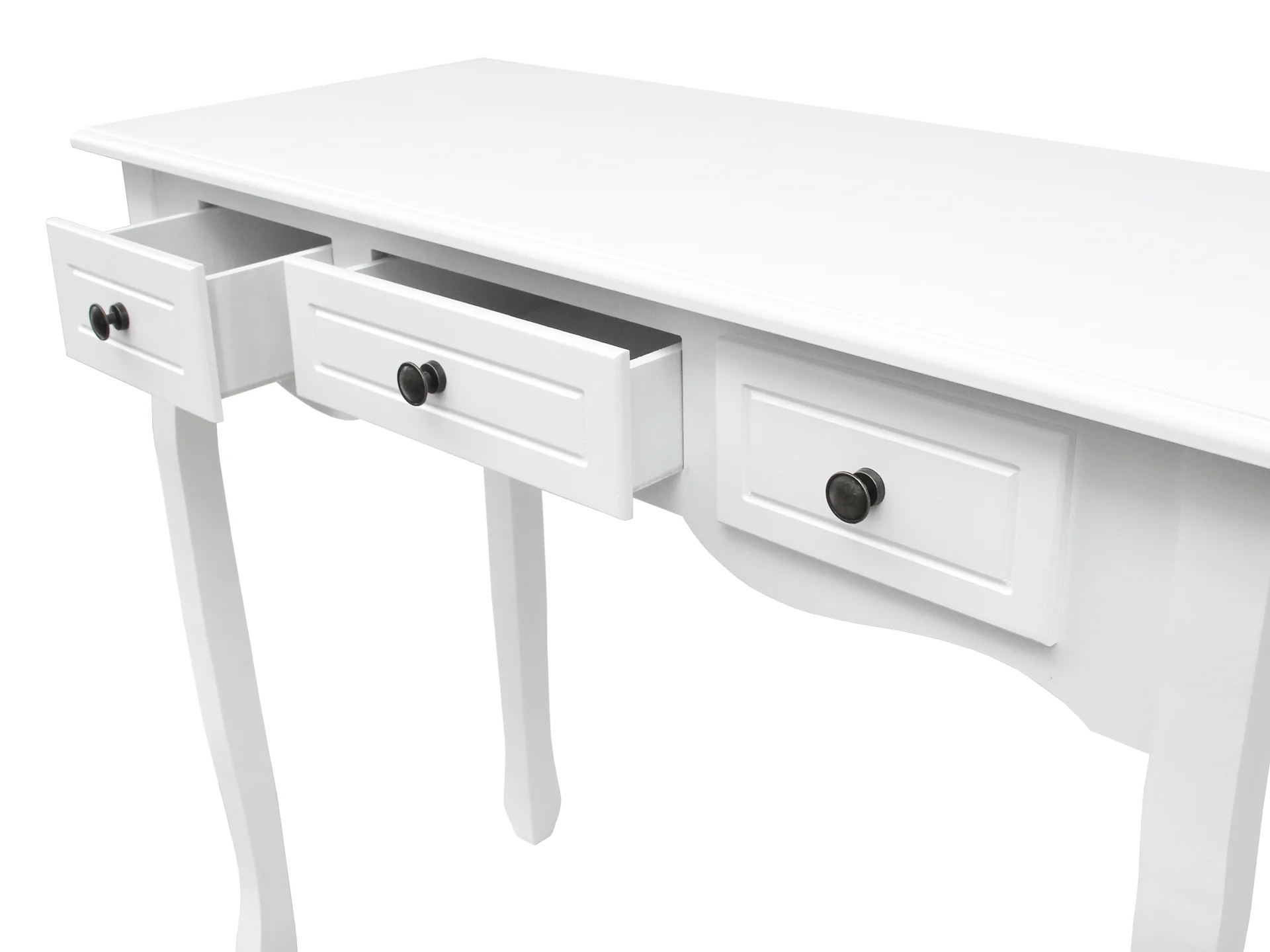 REESE Console Table with 3 Drawers - WHITE - Image 4